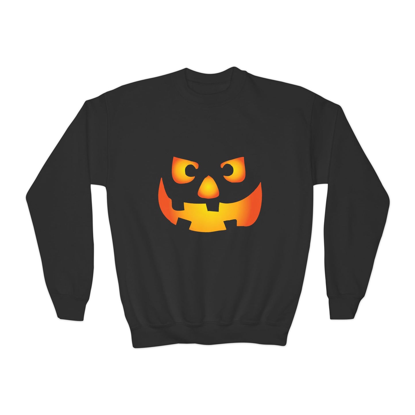 Halloween Pumpkin Face Youth Crewneck Sweatshirt