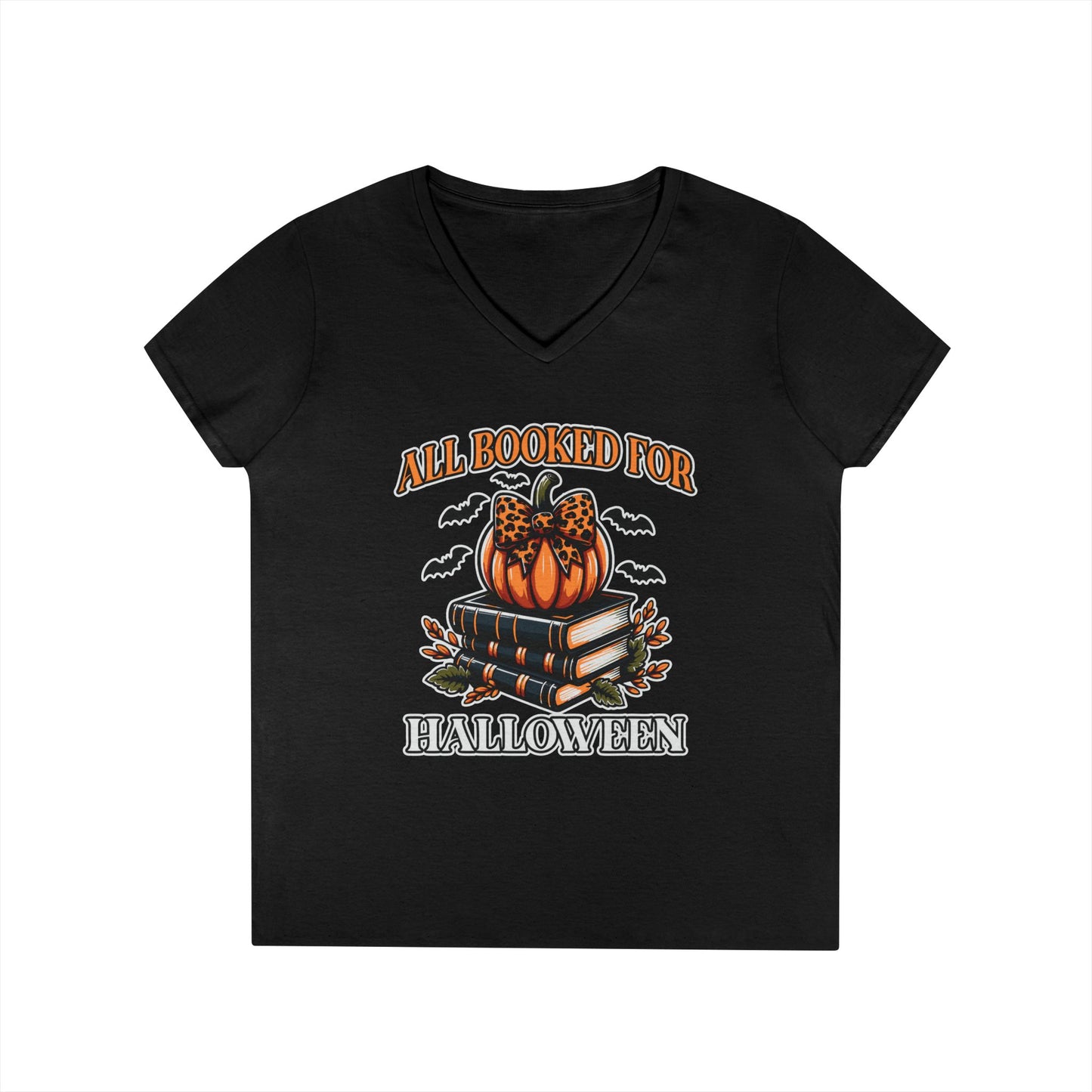 All Booked For Halloween V-Neck T-Shirt