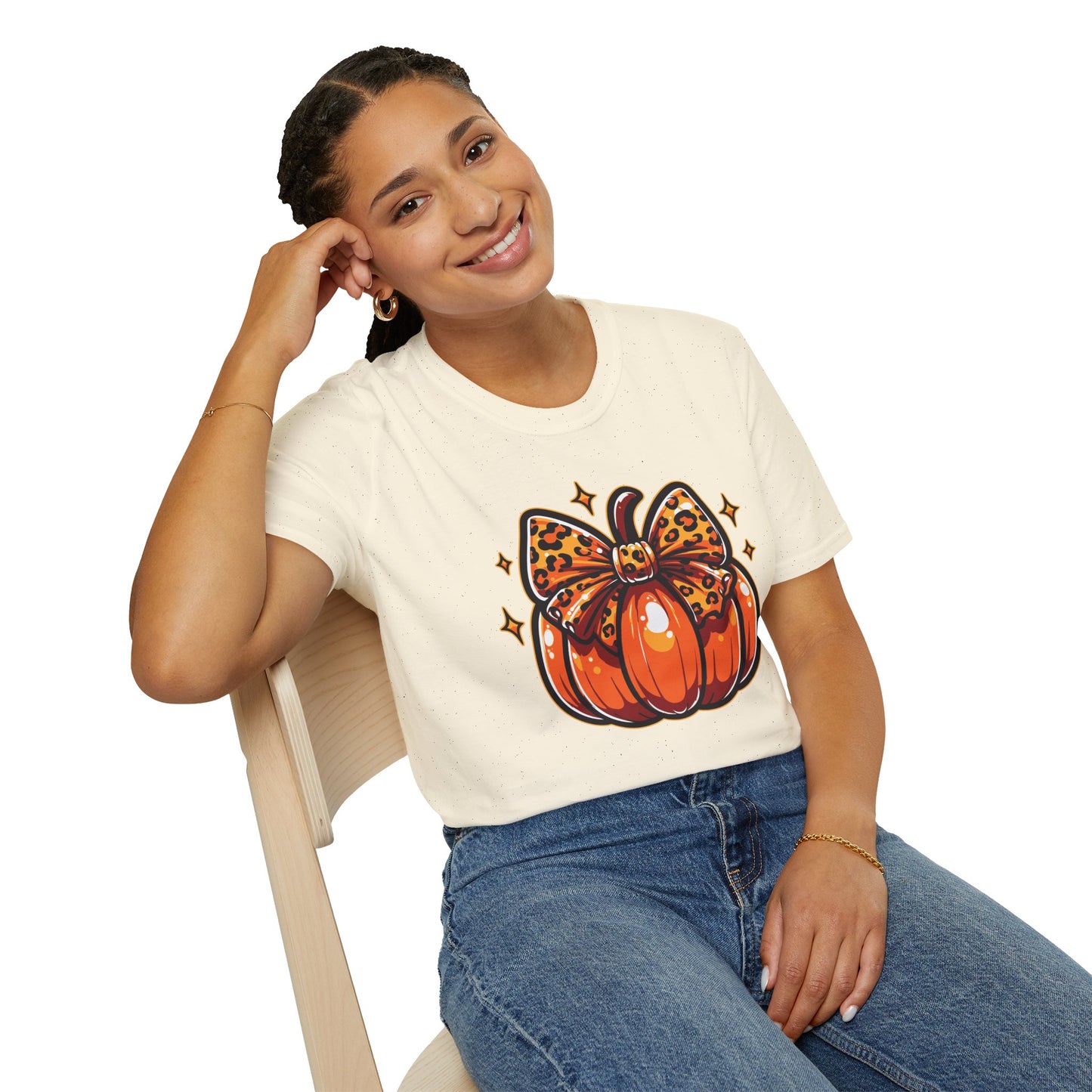 Leopard Pumpkin Bow T-Shirt
