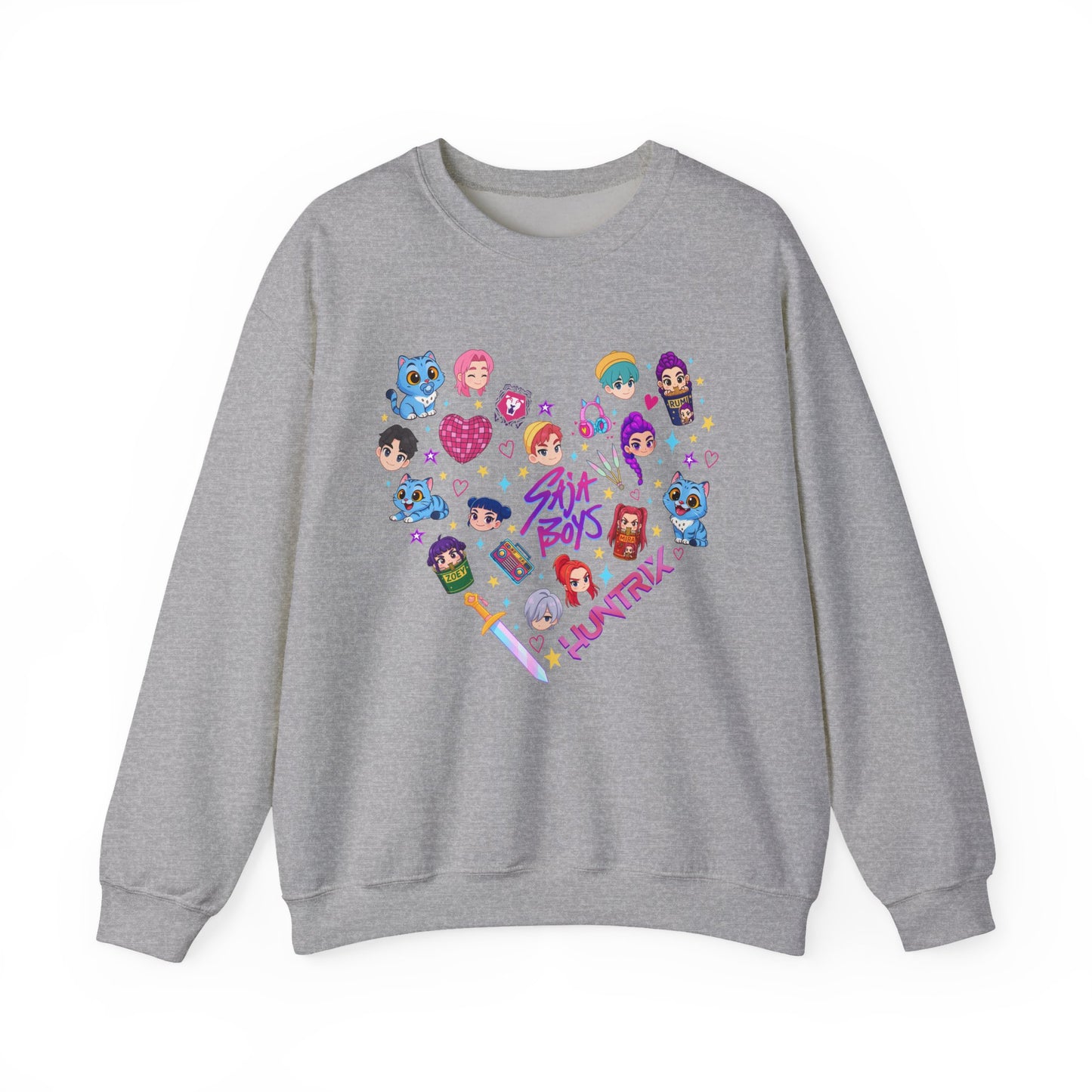 Kpop Character Heart Crewneck Sweatshirt