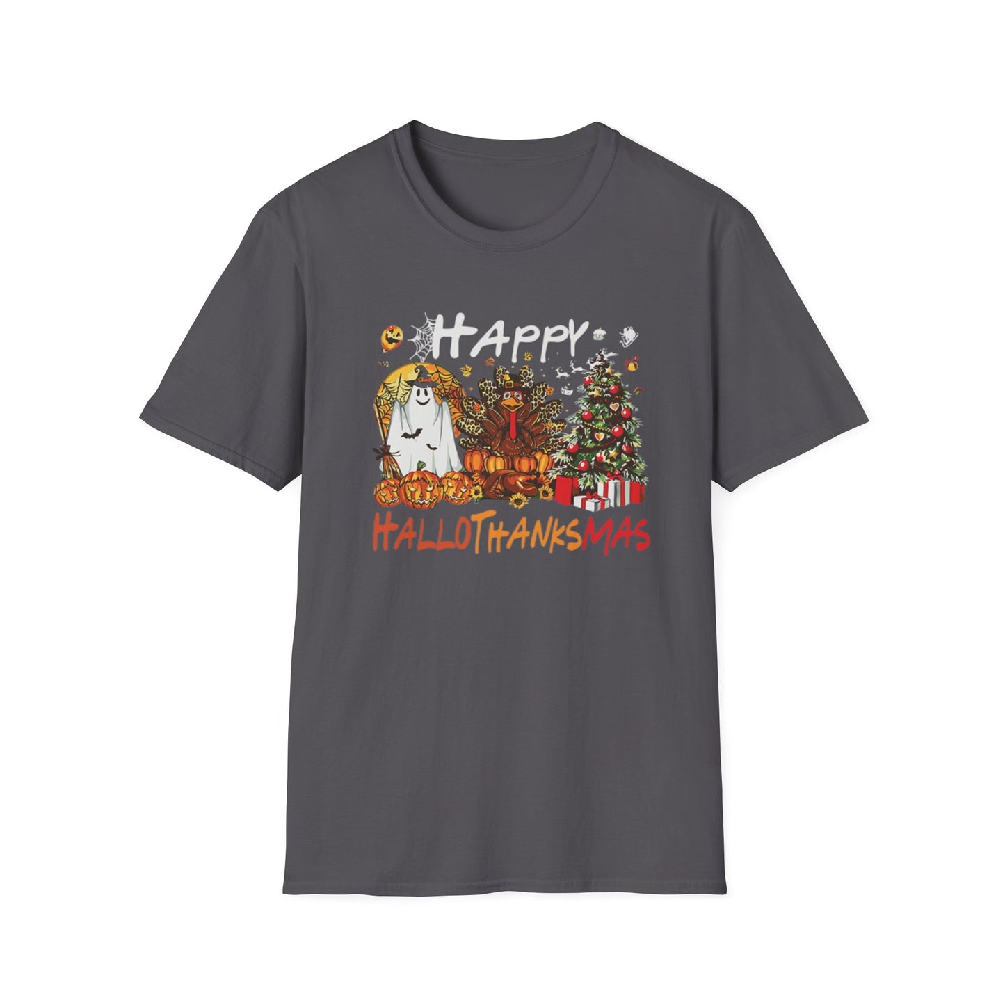 Happy Hallothanksmas Characters Unisex Softstyle T-Shirt