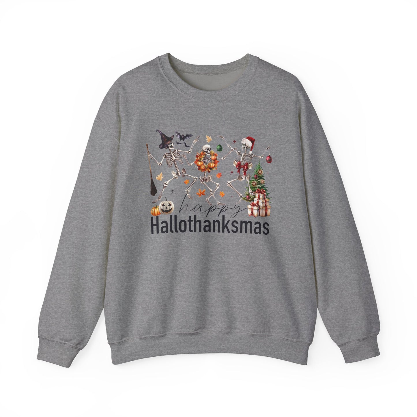 Happy Hallothanksmas Skeleton Sweatshirt