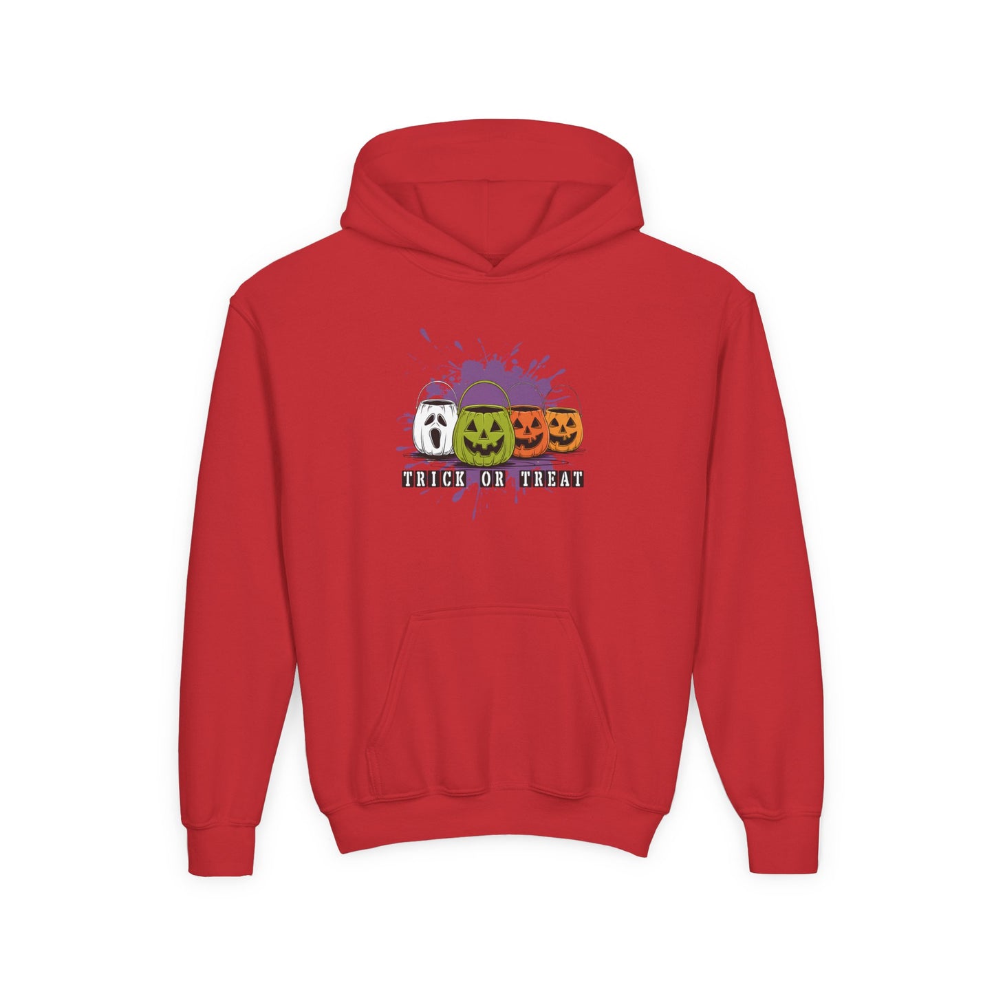 Halloween Pumpkin Trick or Treat Youth Hoodie