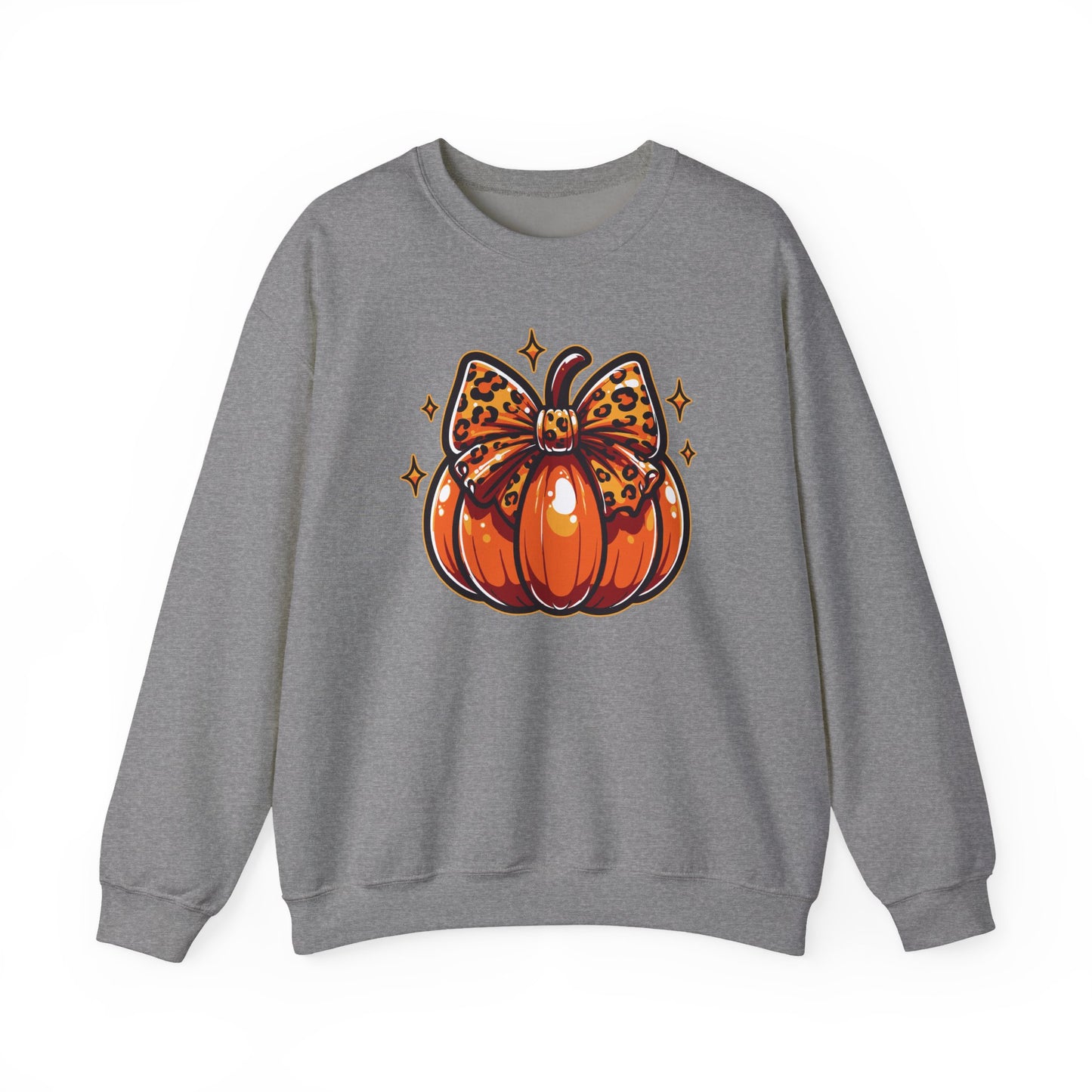 Leopard Pumpkin Bow Sweatshirt