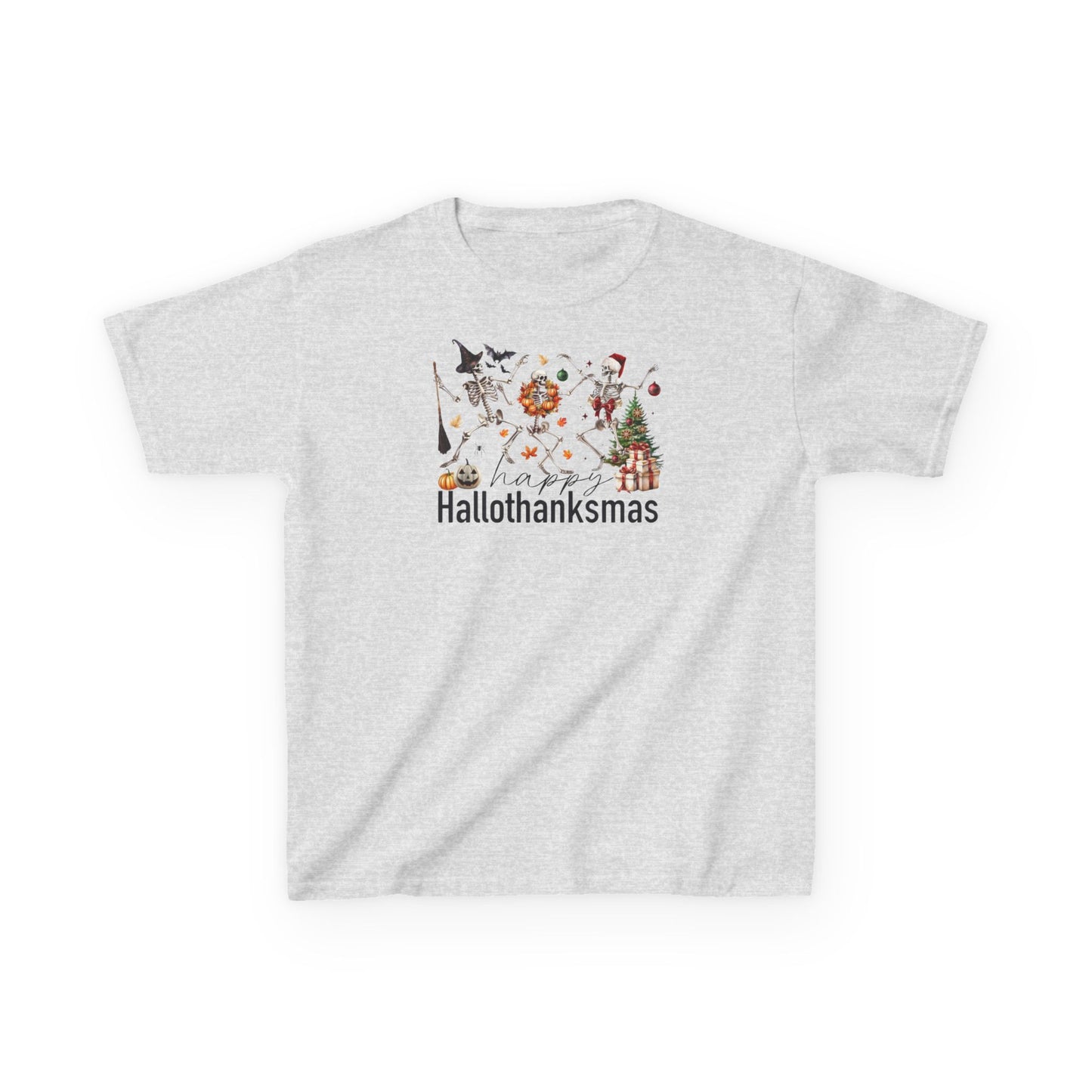 Happy Hallothanksmas Skeleton Kids Tee