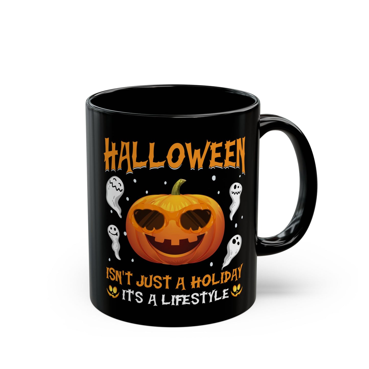 Halloween-Themed Black Mug
