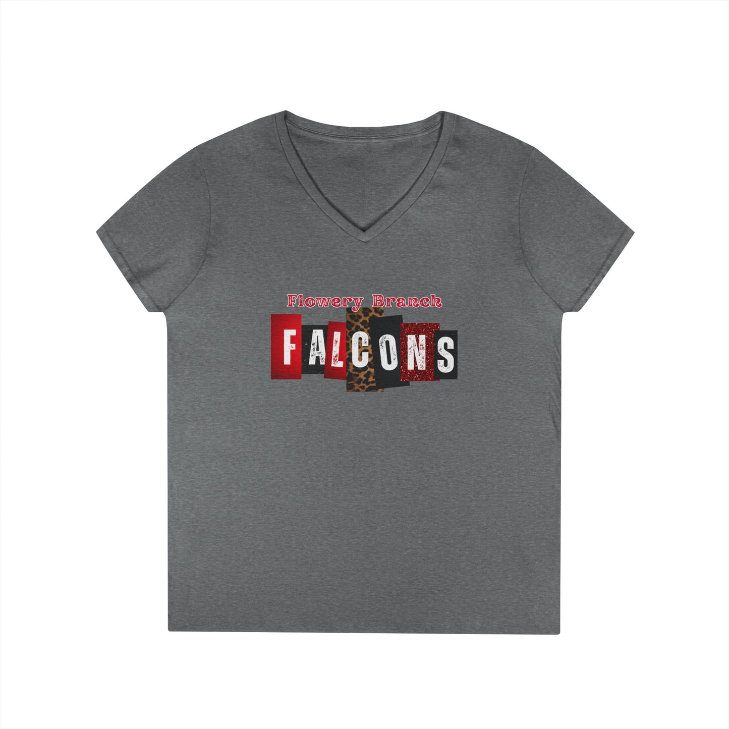 FB Falcons Block letters V-Neck T-Shirt