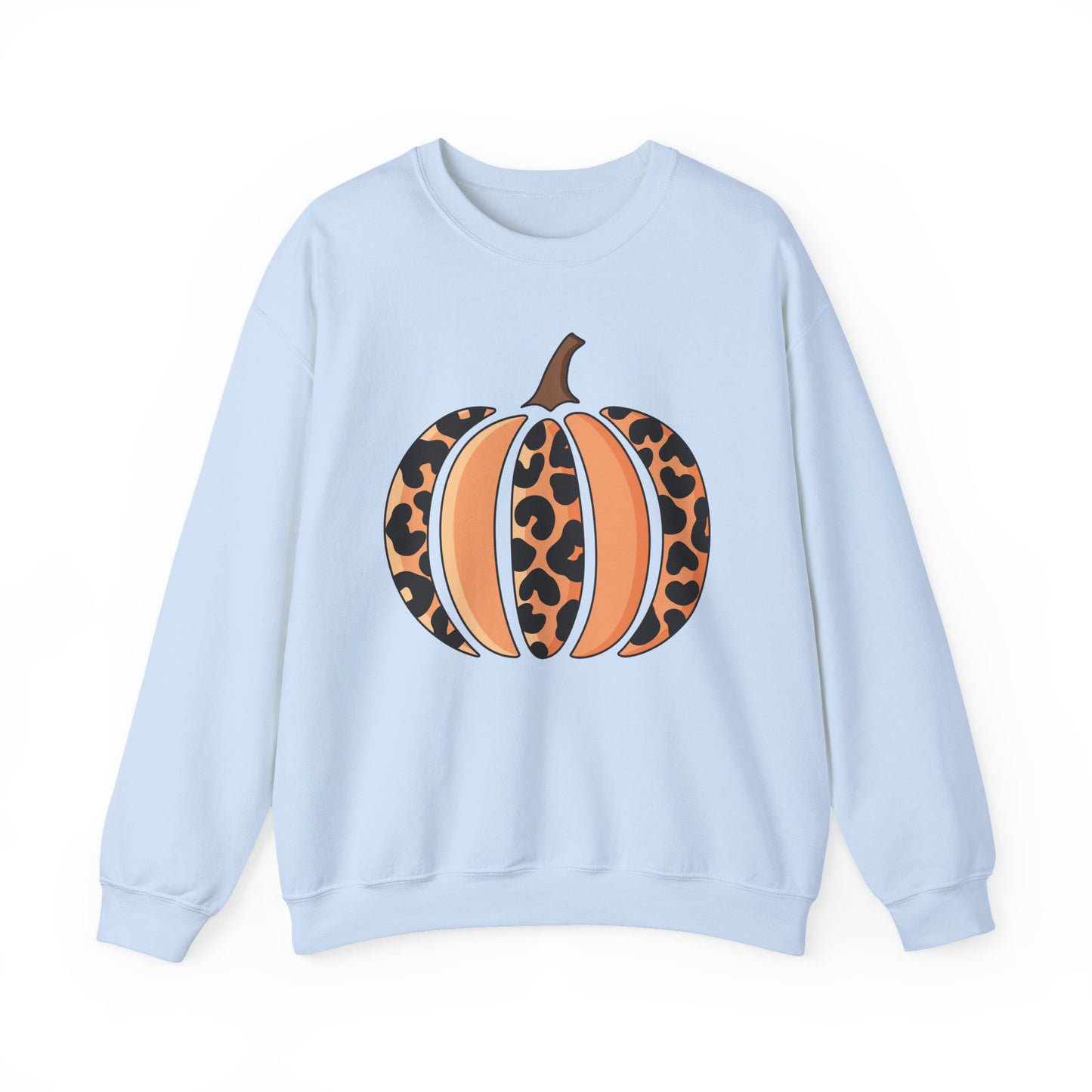 Leopard Print Pumpkin Crewneck Sweatshirt