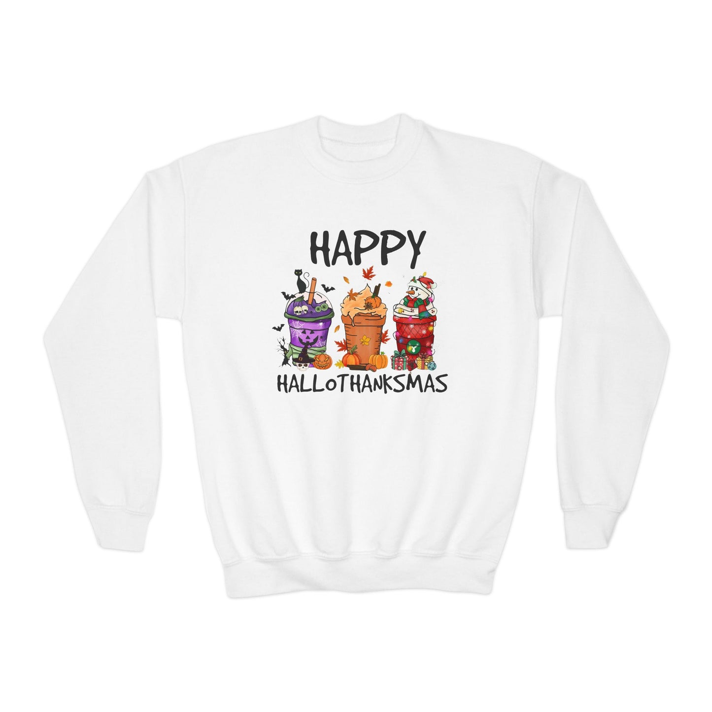 Happy Hallothanksmas Youth Crewneck Sweatshirt