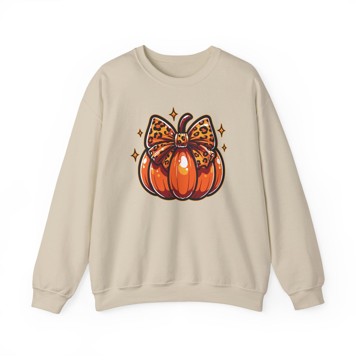 Leopard Pumpkin Bow Sweatshirt