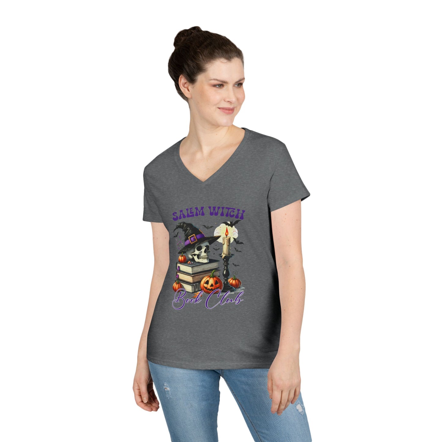 Salem Witch Book Club V-Neck T-Shirt -