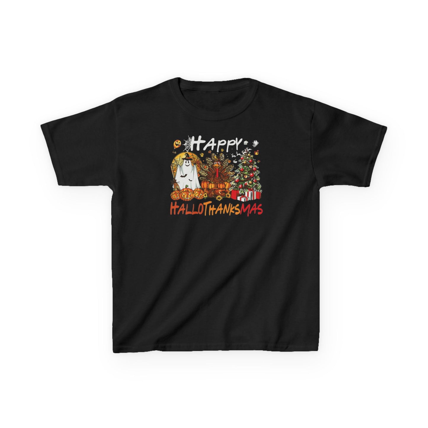 Happy Hallothanksmas Characters Kids Tee