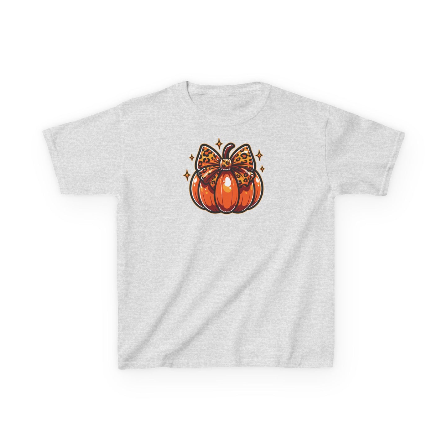 Leopard Pumpkin Bow Kids Tee