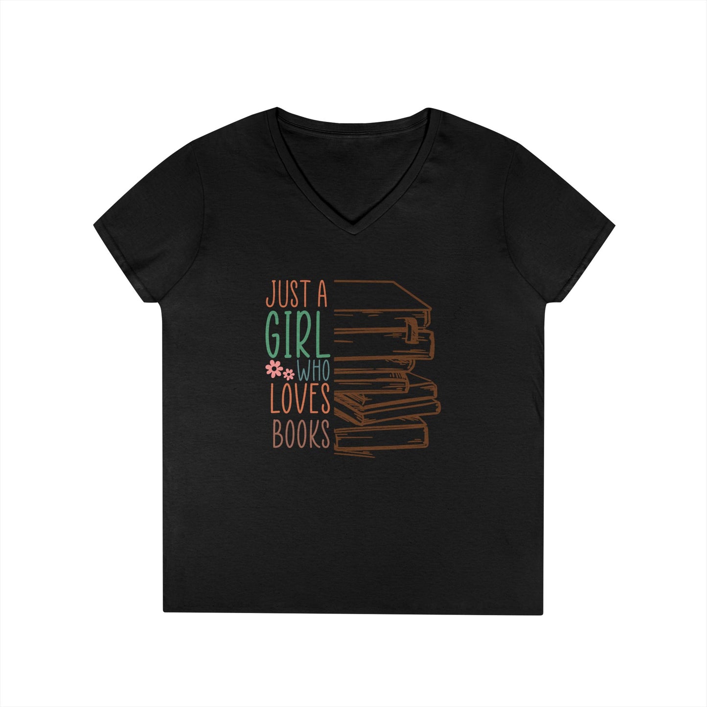 Just A Girl Who Loves Books V-Neck T-Shirt