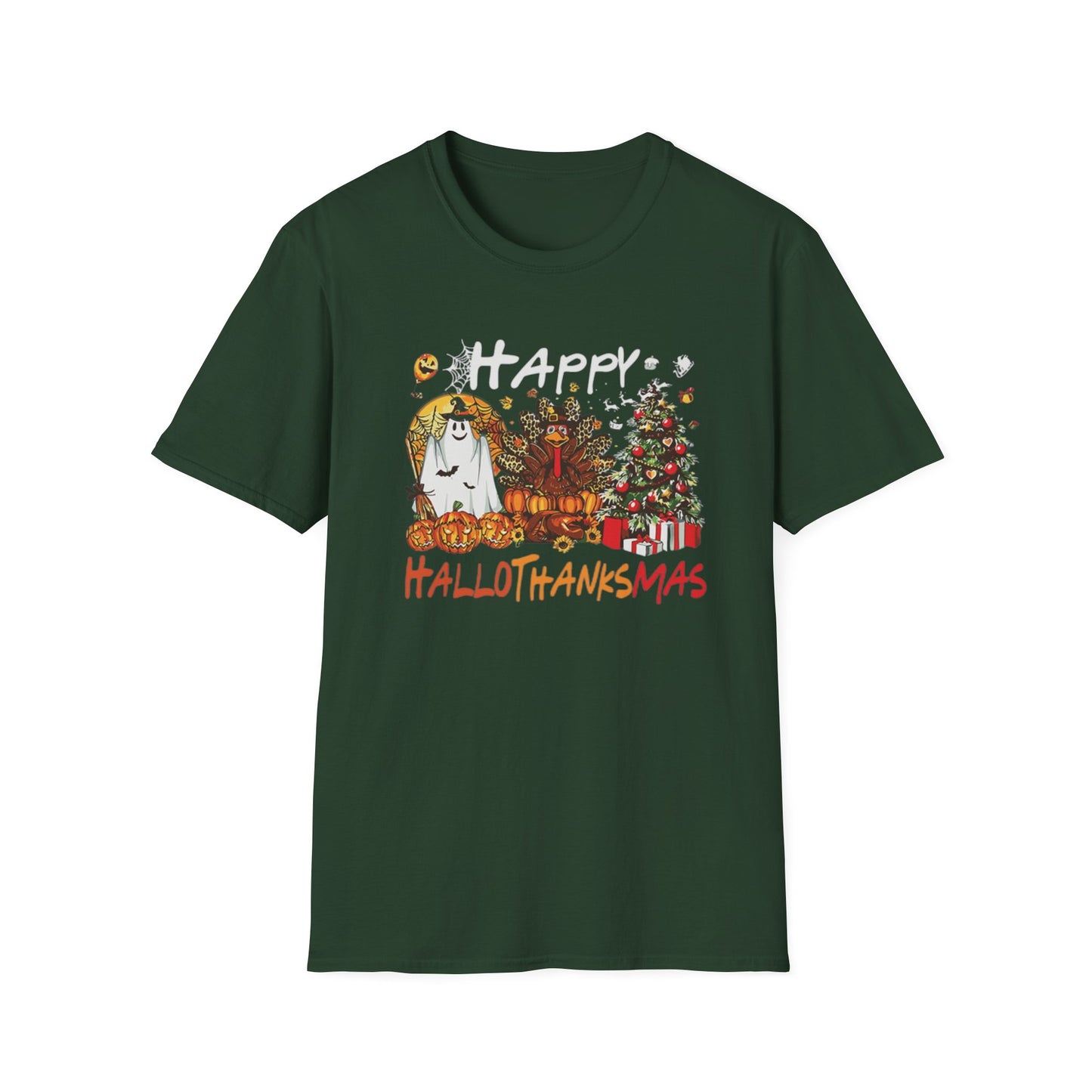 Happy Hallothanksmas Characters Unisex Softstyle T-Shirt