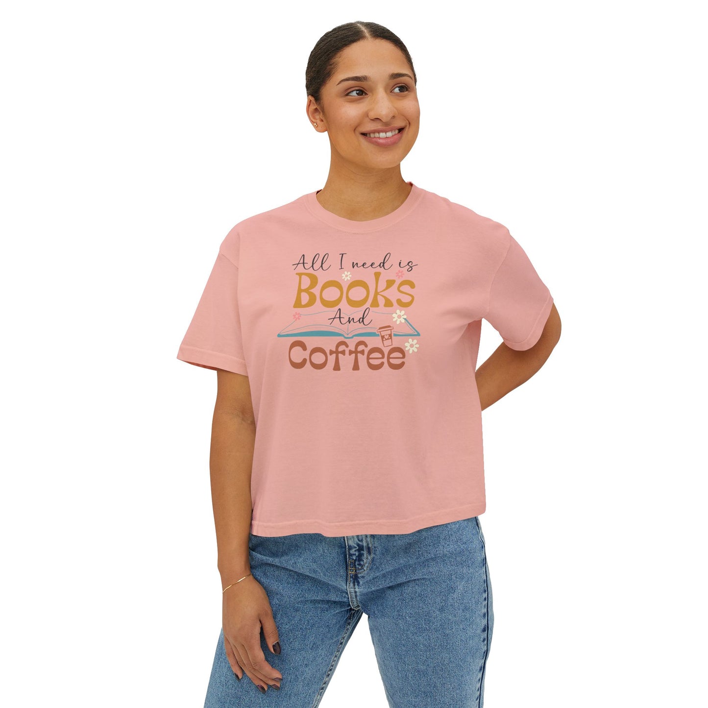 Books and Coffee Women's Boxy Tee