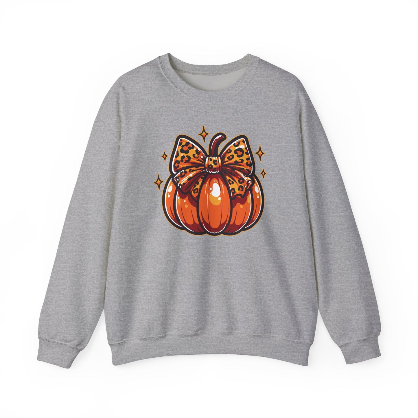 Leopard Pumpkin Bow Sweatshirt