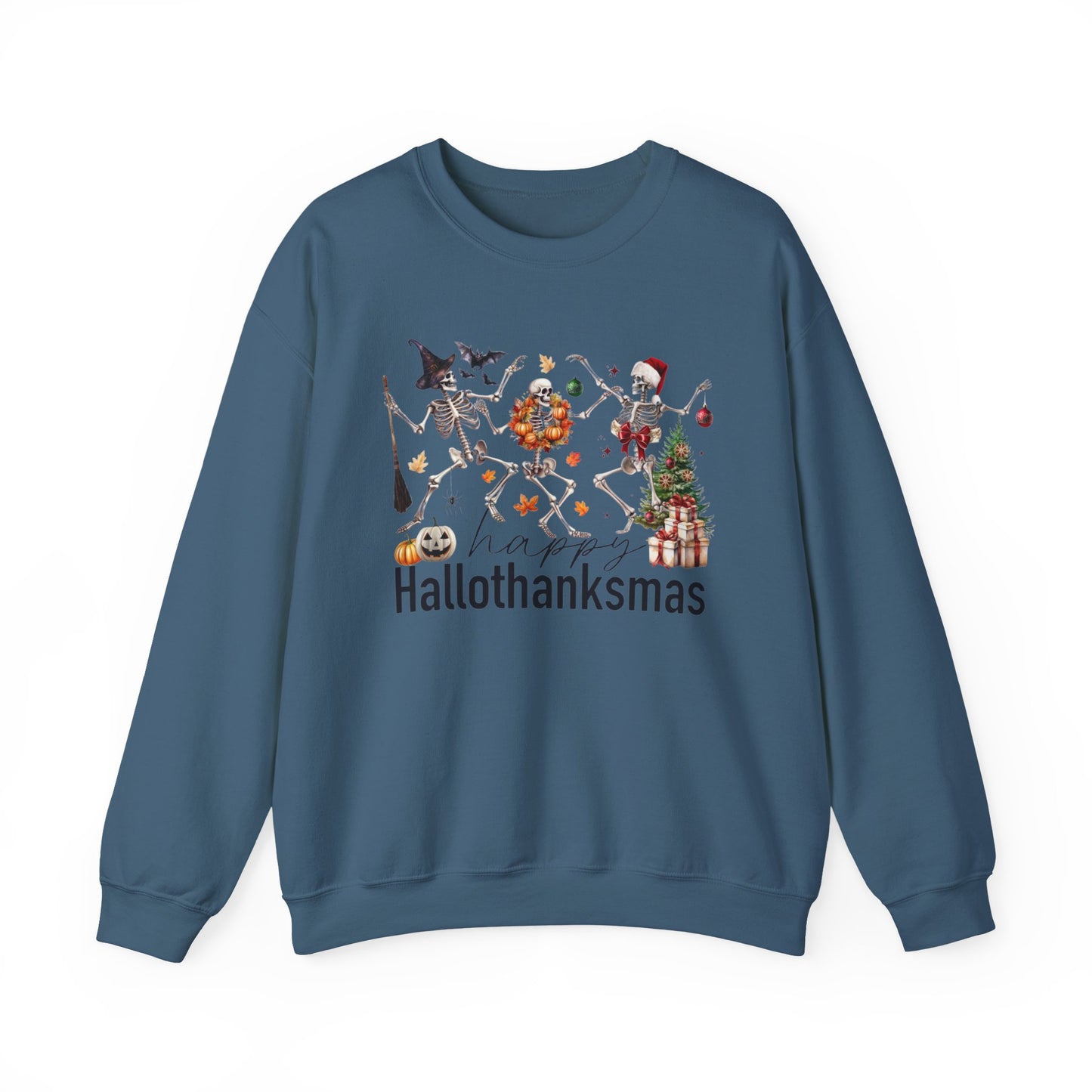 Happy Hallothanksmas Skeleton Sweatshirt