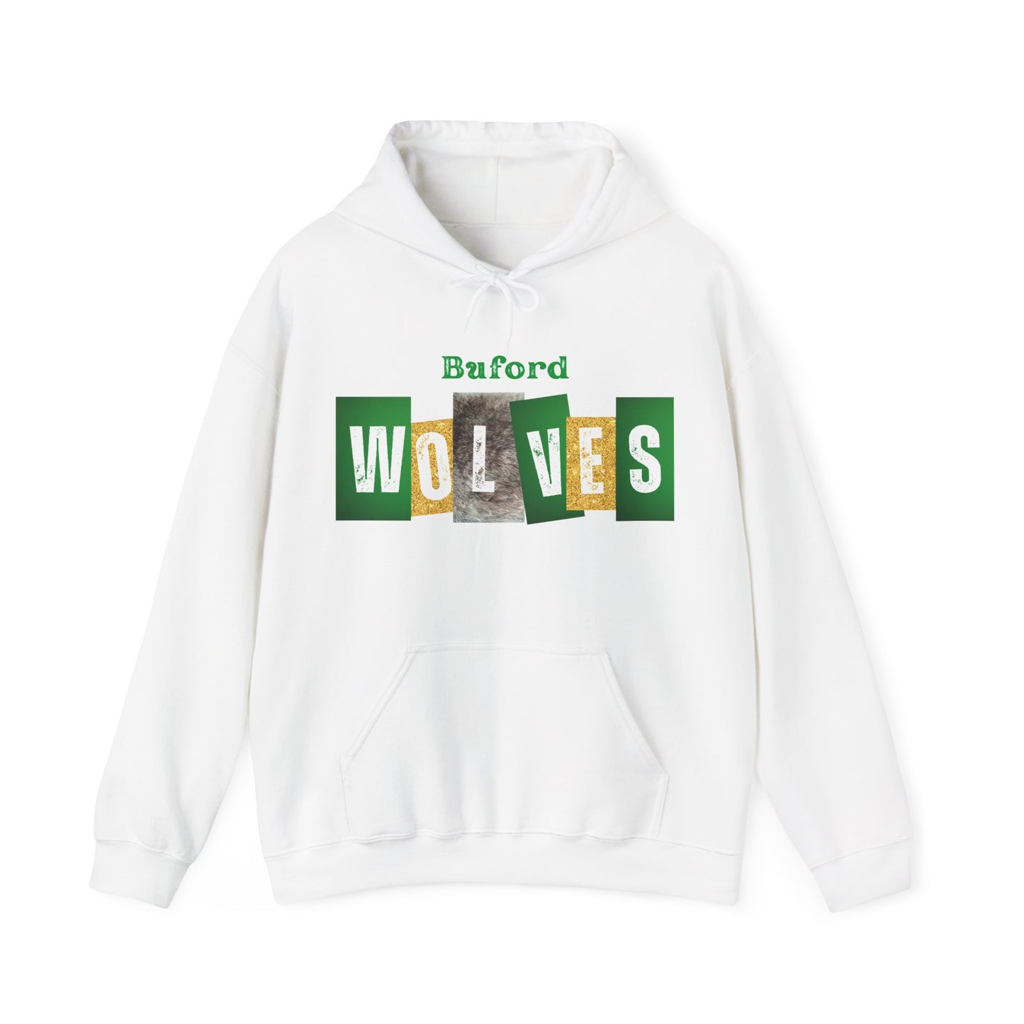 Buford Wolves Block Letters Hoodie