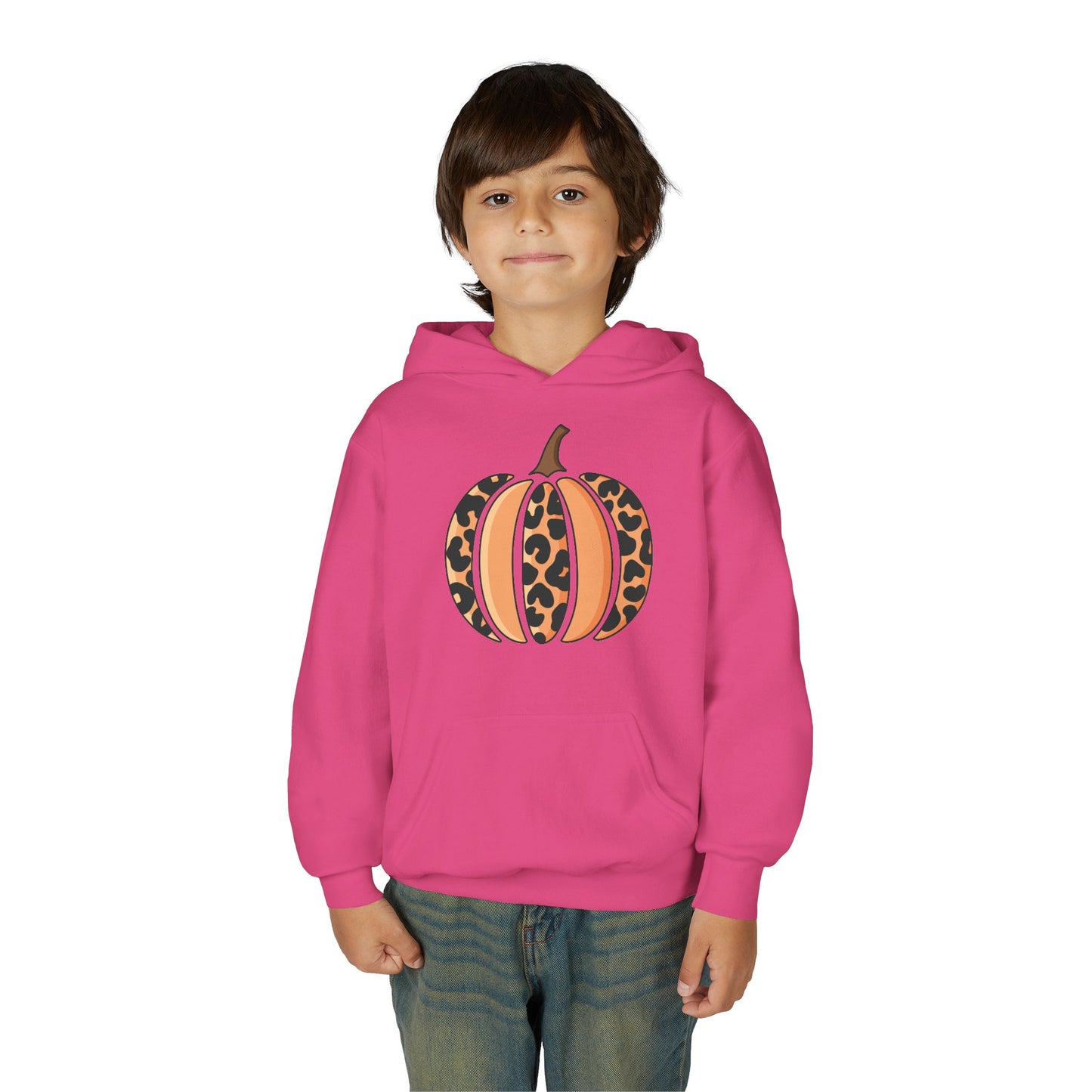 Leopard Print Pumpkin Youth Hoodie