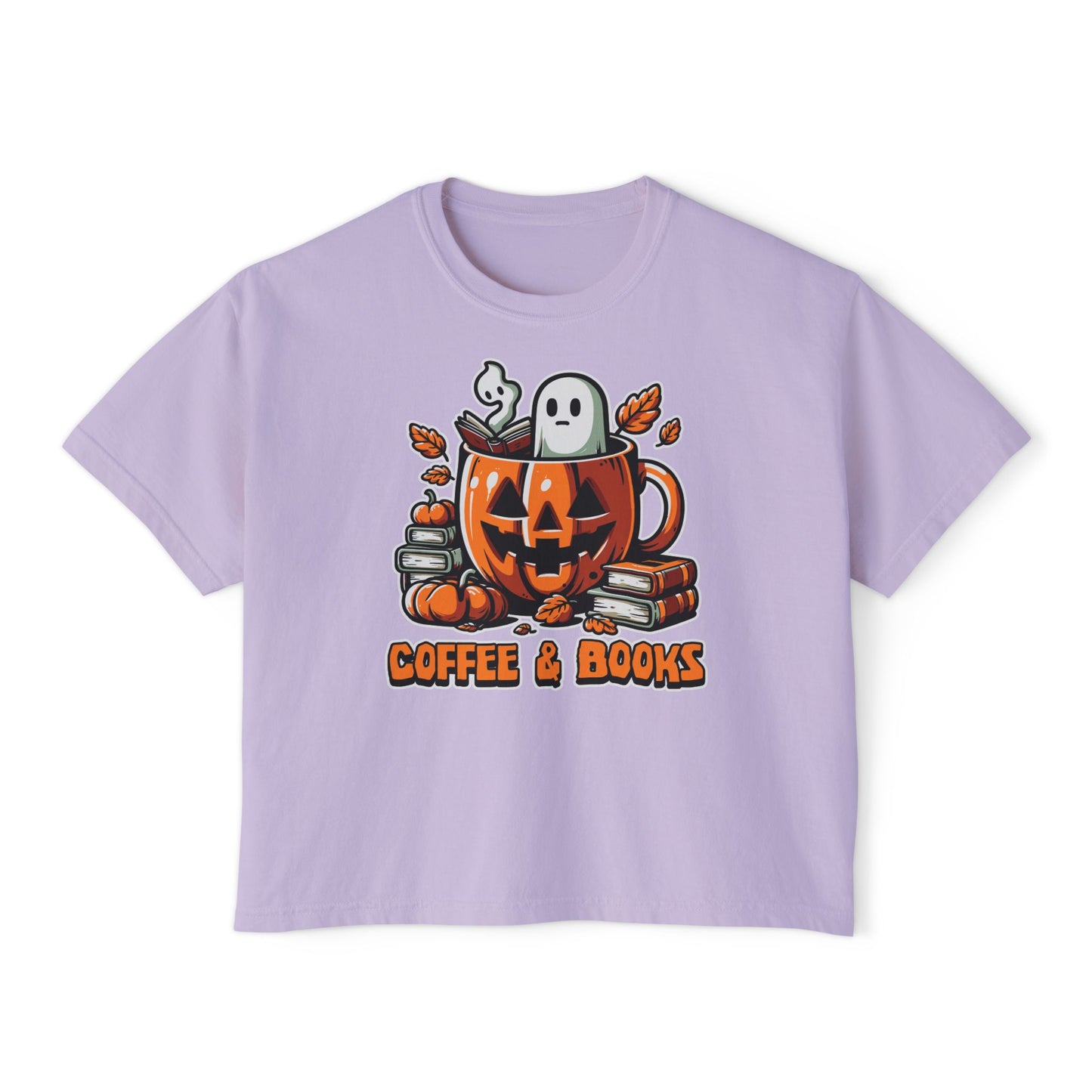 Halloween Coffee & Books Women's Boxy Tee