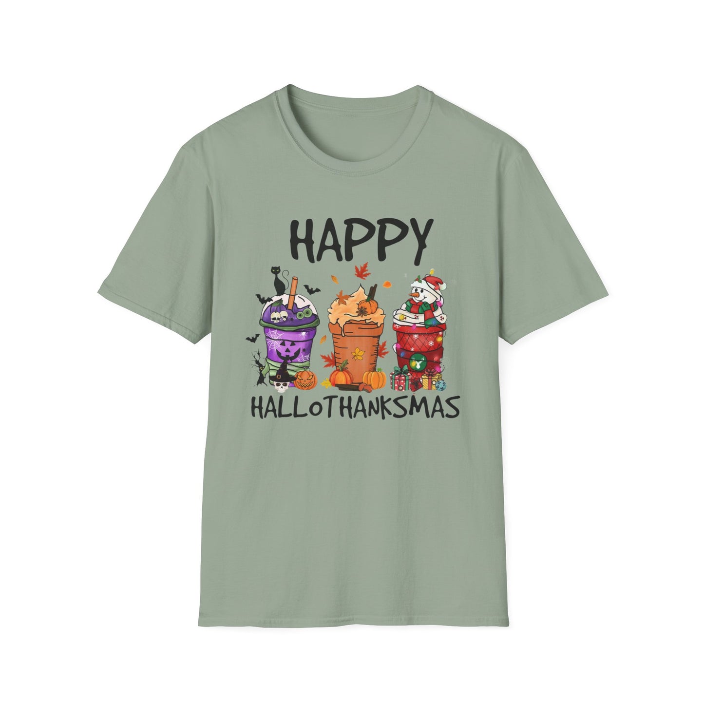 Happy Hallothanksmas Drinks Unisex Softstyle T-Shirt