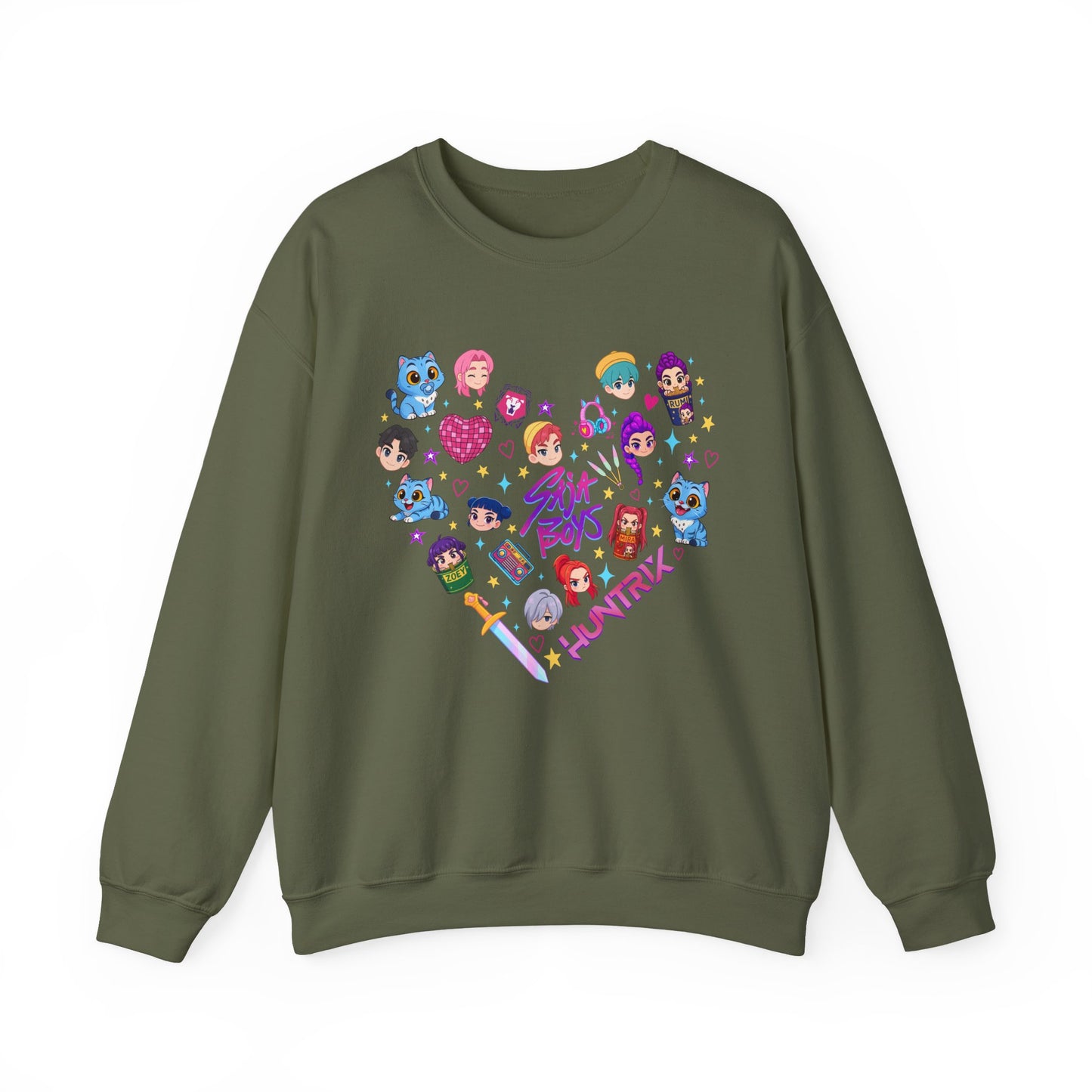 Kpop Character Heart Crewneck Sweatshirt