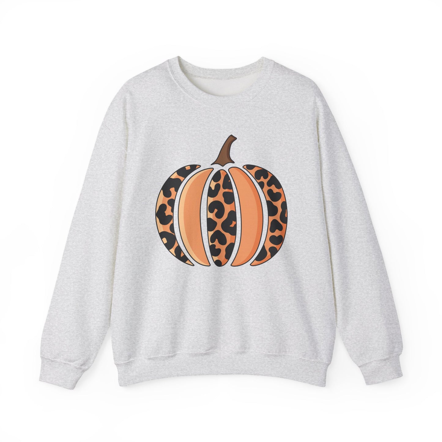Leopard Print Pumpkin Crewneck Sweatshirt