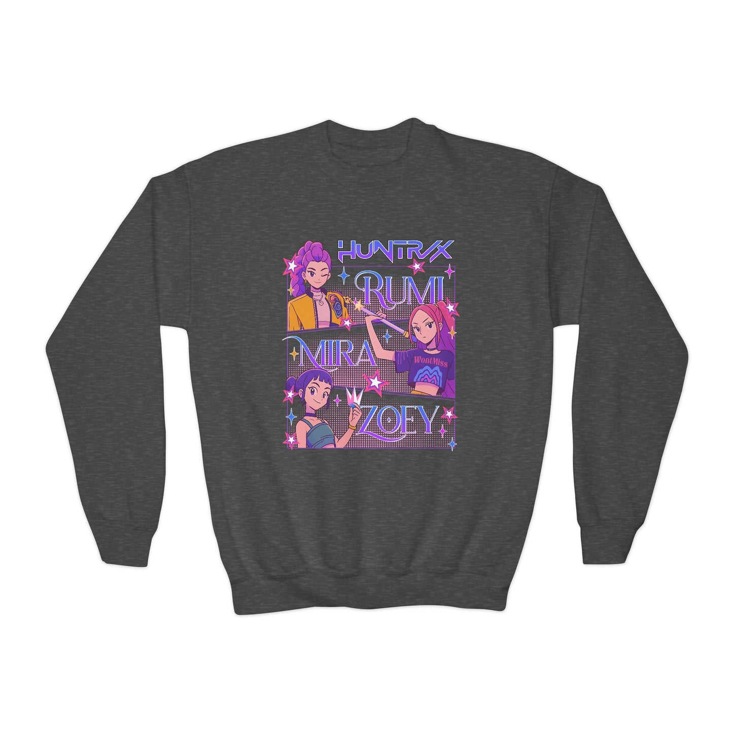 Kpop Huntrix Girls Youth Crewneck Sweatshirt