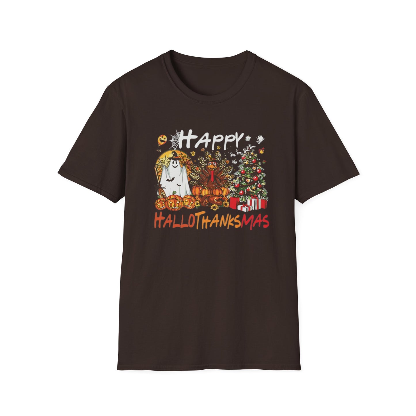 Happy Hallothanksmas Characters Unisex Softstyle T-Shirt