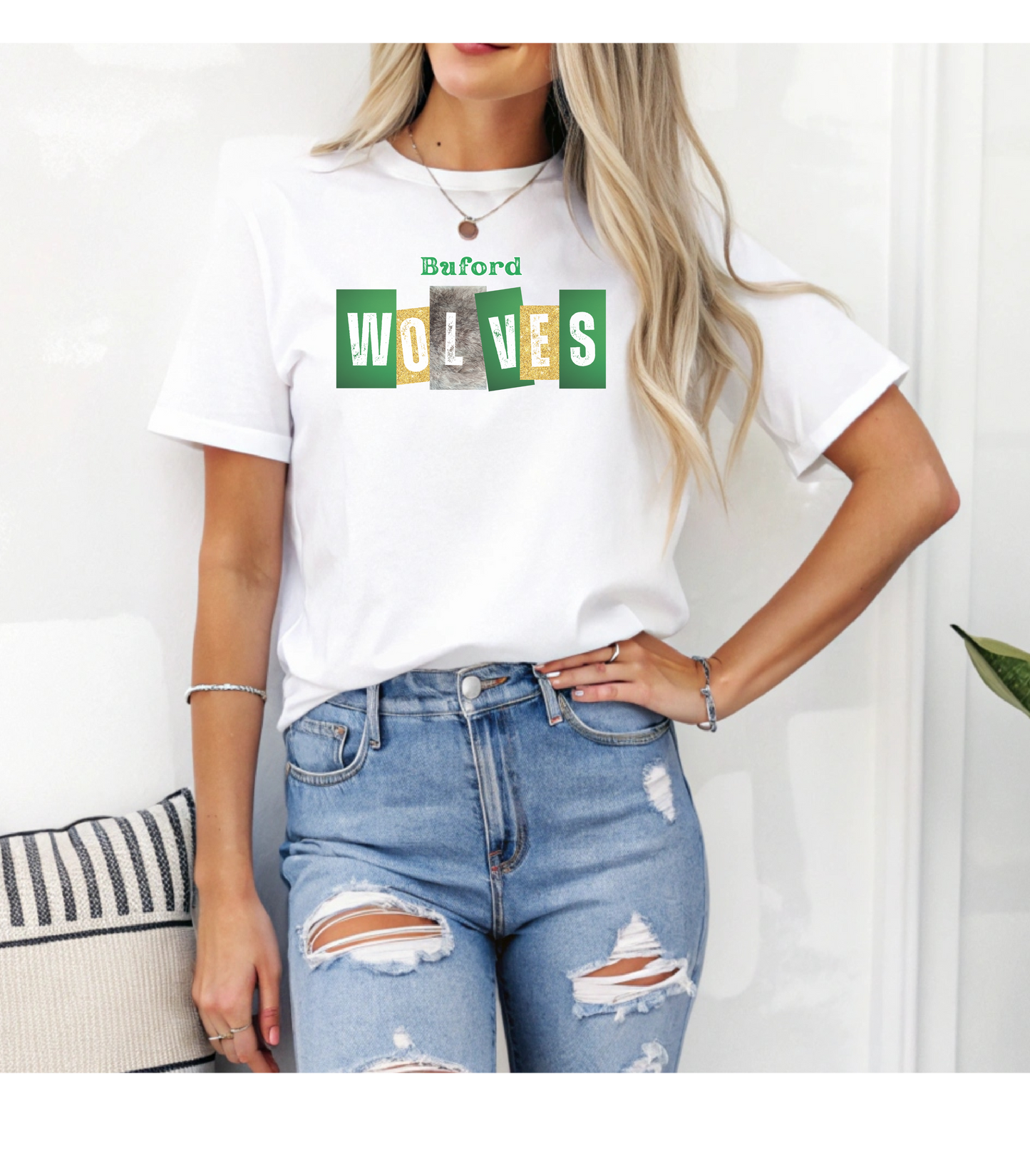 Buford Wolves Block Letters T-Shirt