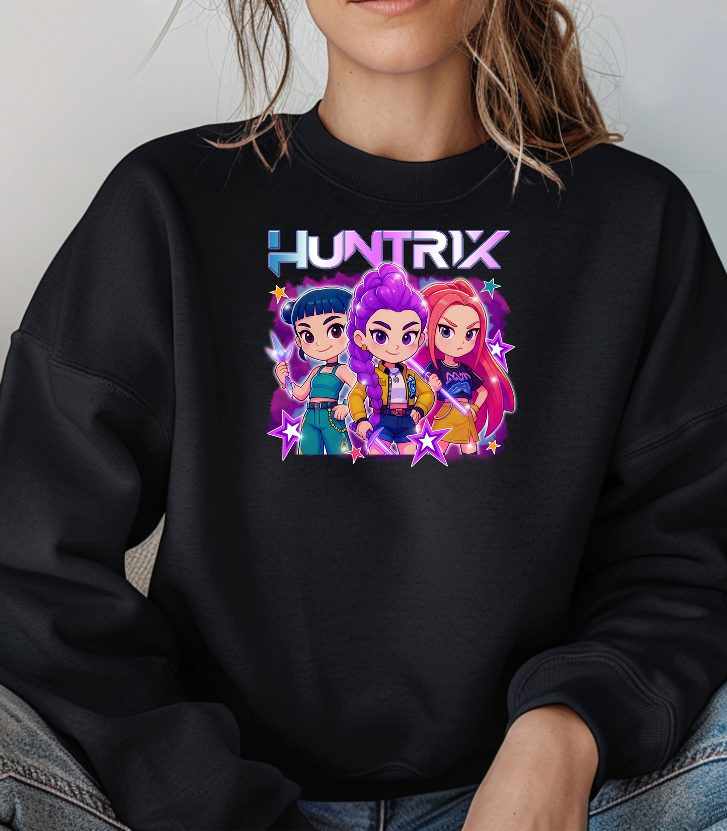 Kpop HUNTRIX cartoon Crewneck Sweatshirt