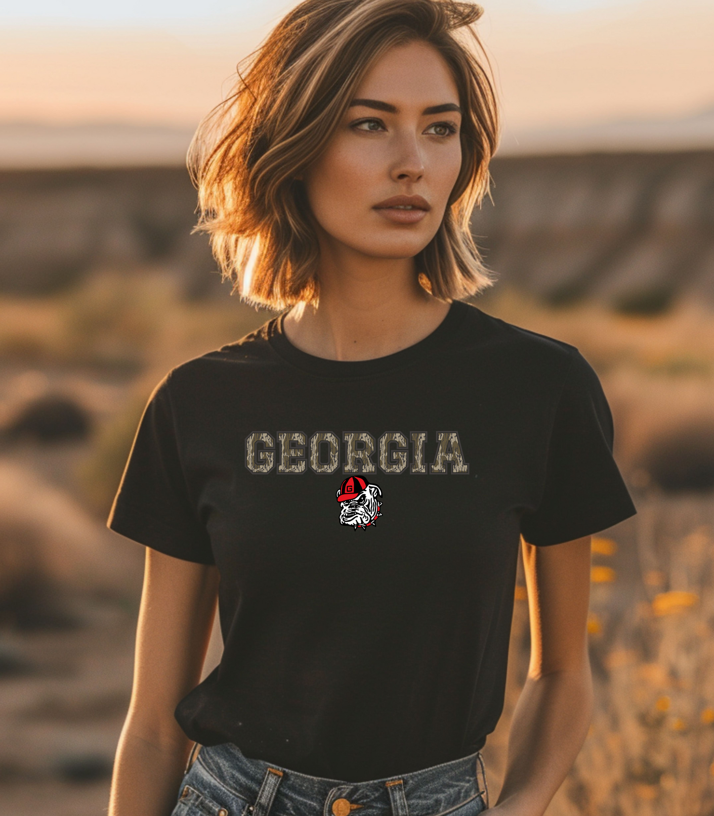 Camo Georgia Dog Unisex T-Shirt