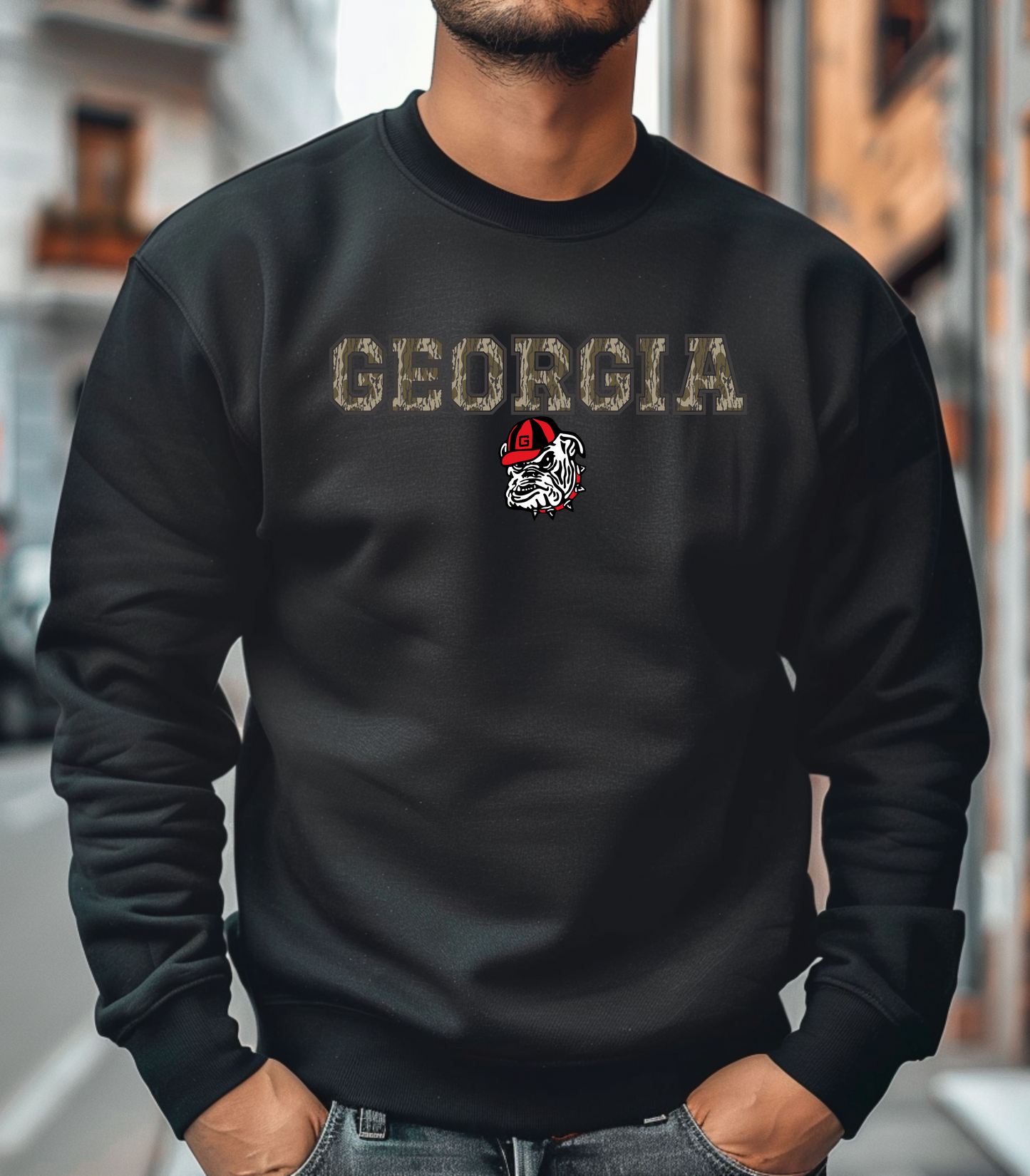 Camo Georgia Bulldog Crewneck Sweatshirt