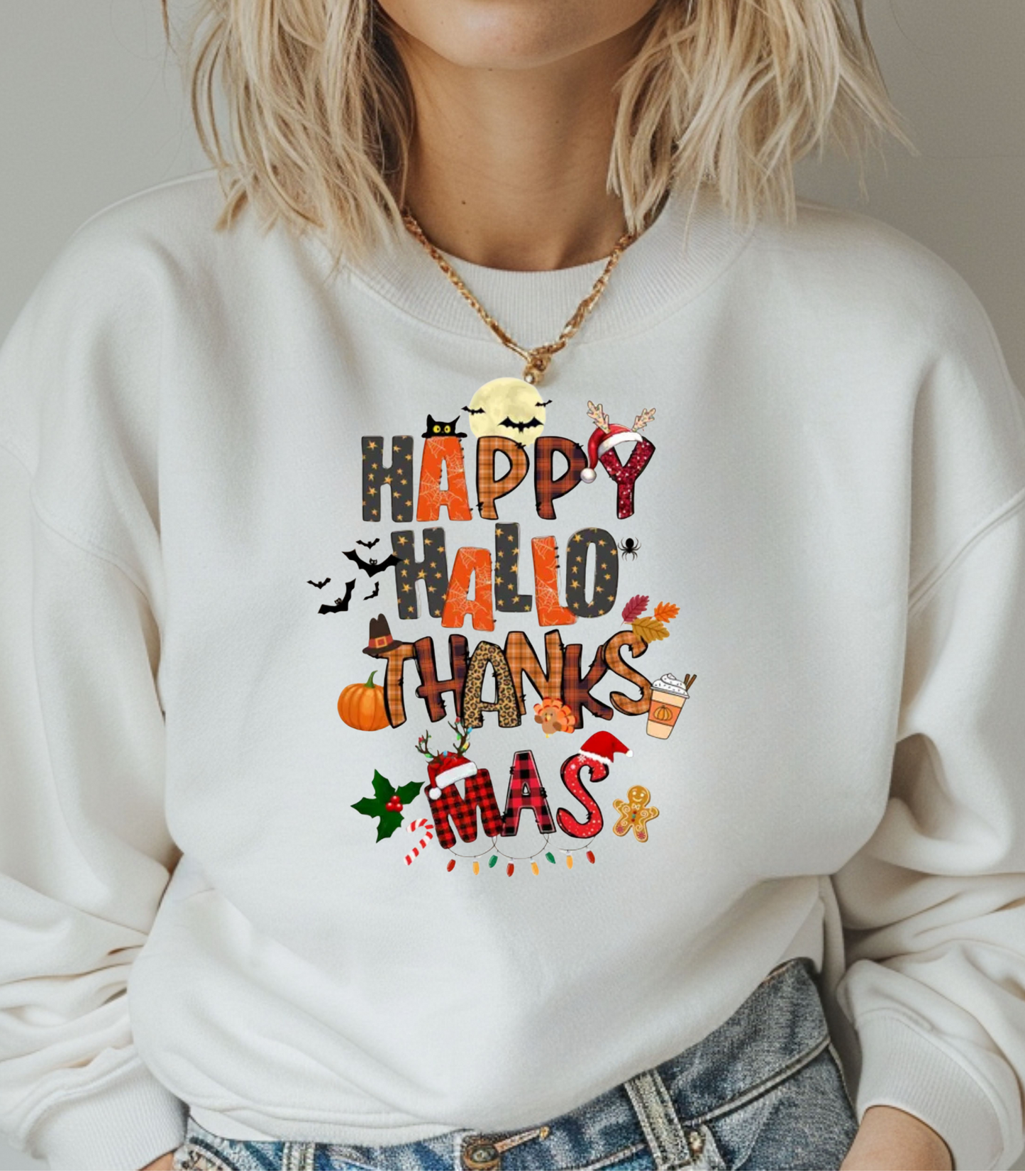 Happy Hallothanksmas Crewneck Sweatshirt