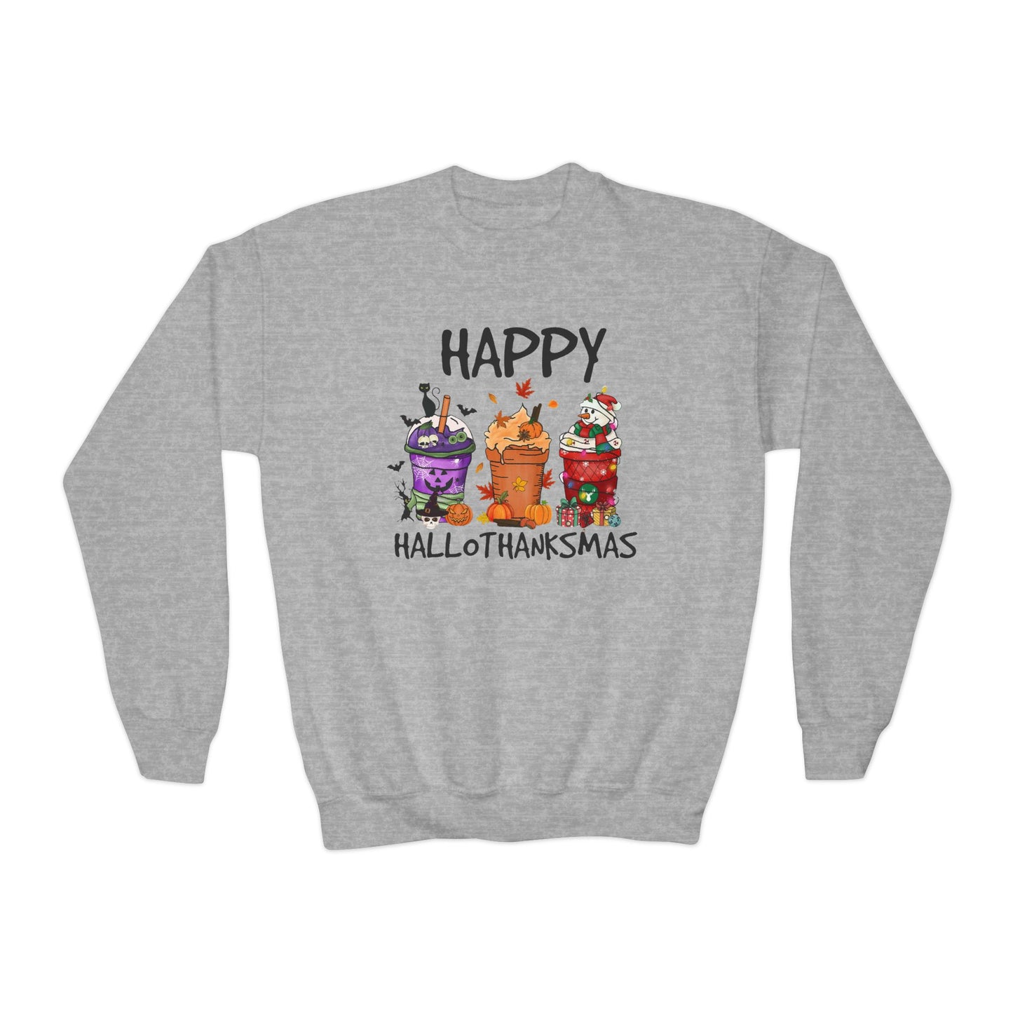 Happy Hallothanksmas Youth Crewneck Sweatshirt