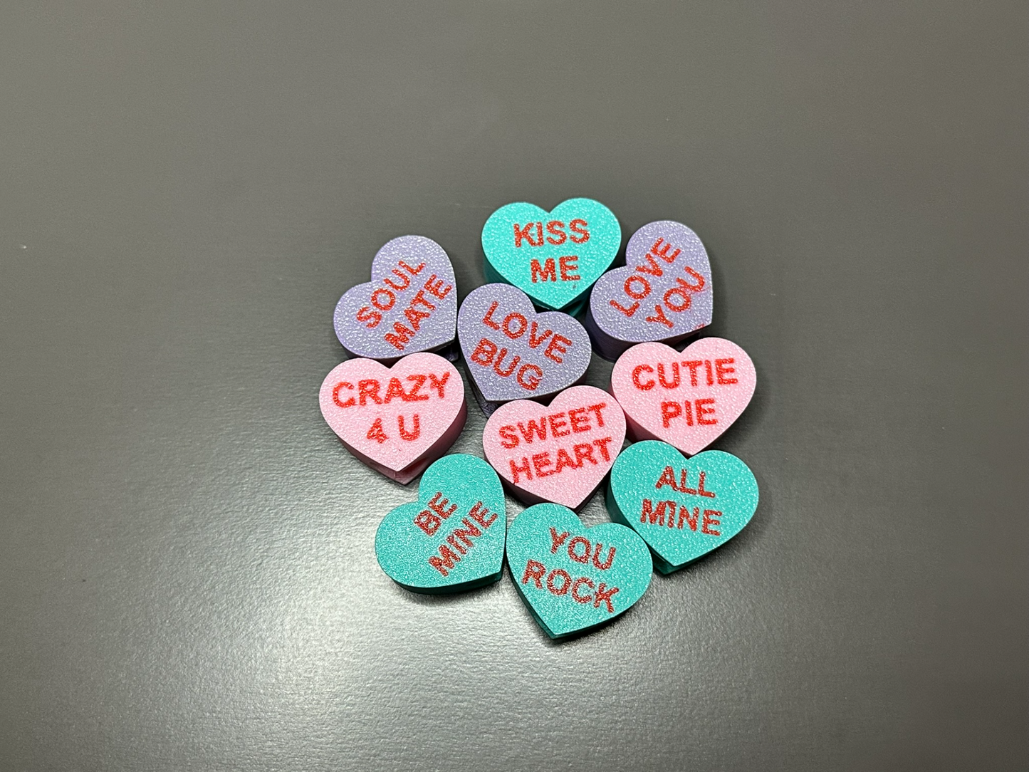 Conversation heart straw topper