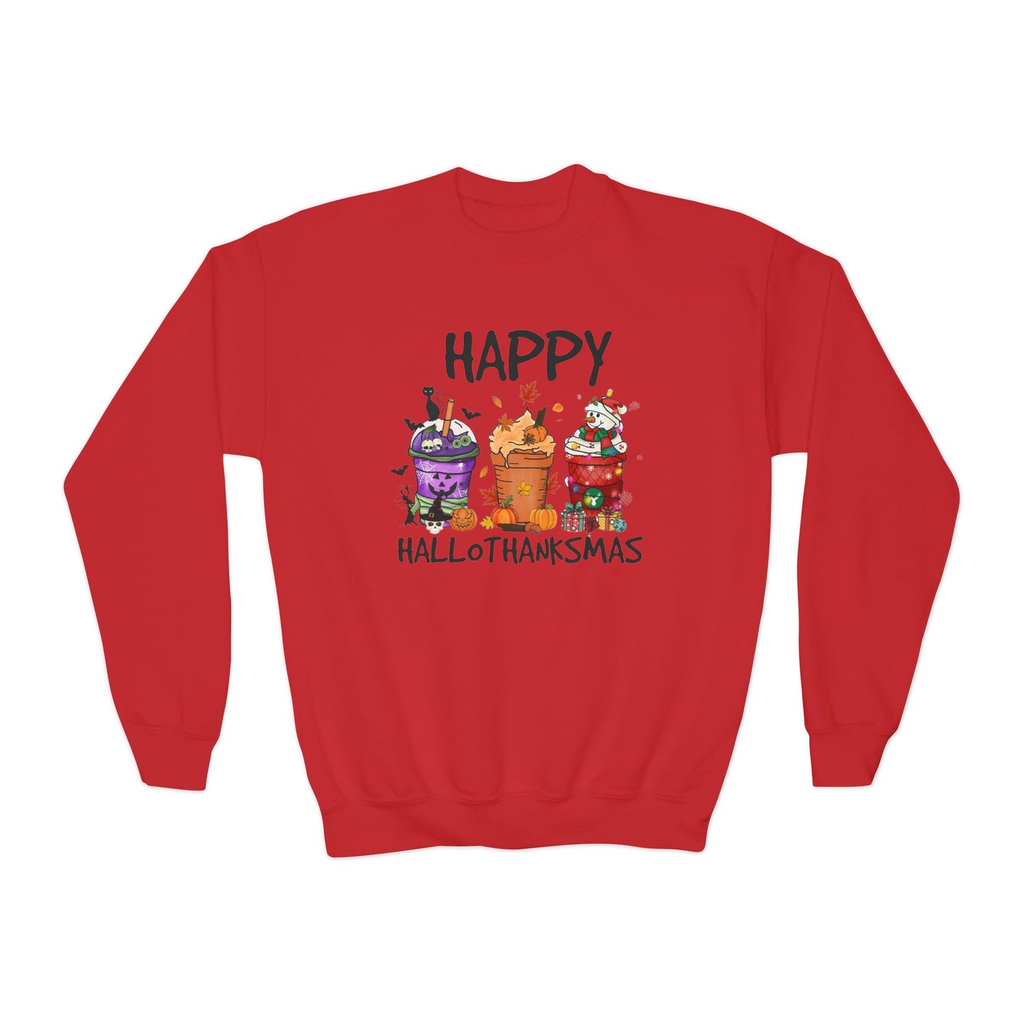 Happy Hallothanksmas Youth Crewneck Sweatshirt