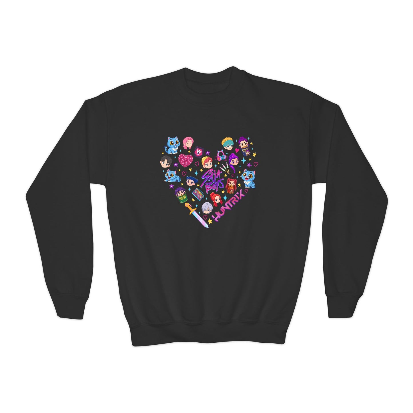Youth Kpop Character Heart Crewneck Sweatshirt