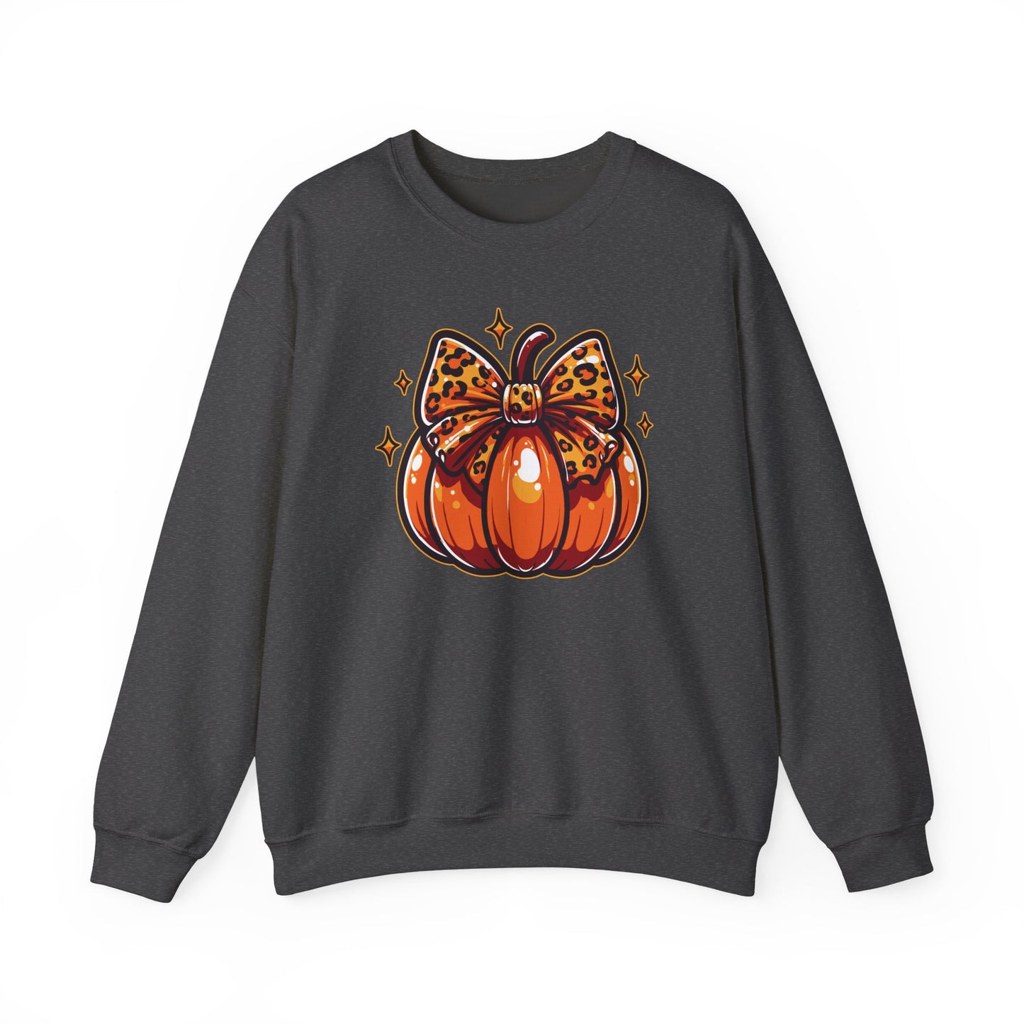 Leopard Pumpkin Bow Sweatshirt