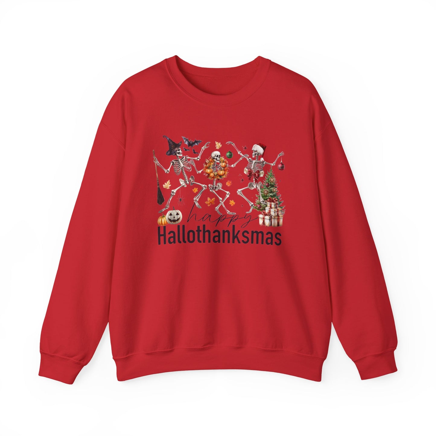 Happy Hallothanksmas Skeleton Sweatshirt
