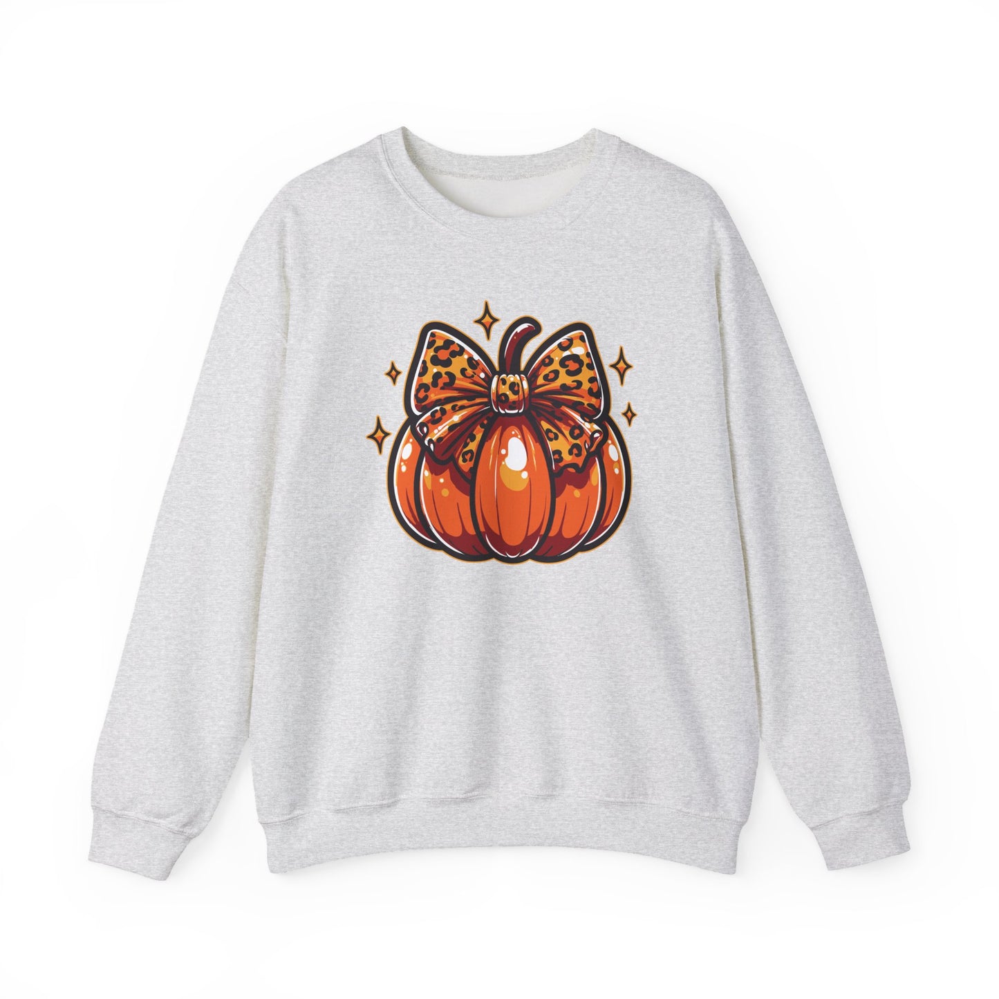 Leopard Pumpkin Bow Sweatshirt