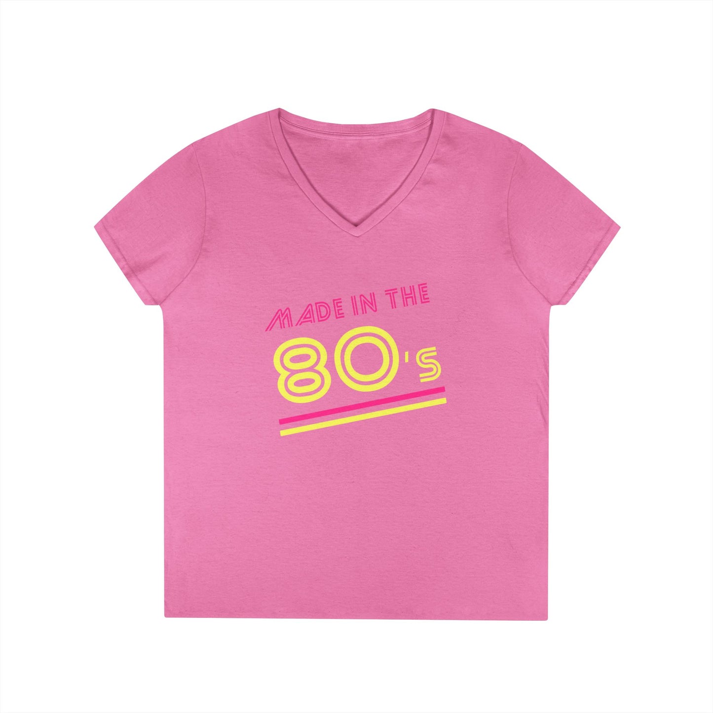 Made in the 80's Neon V-Neck T-Shirt