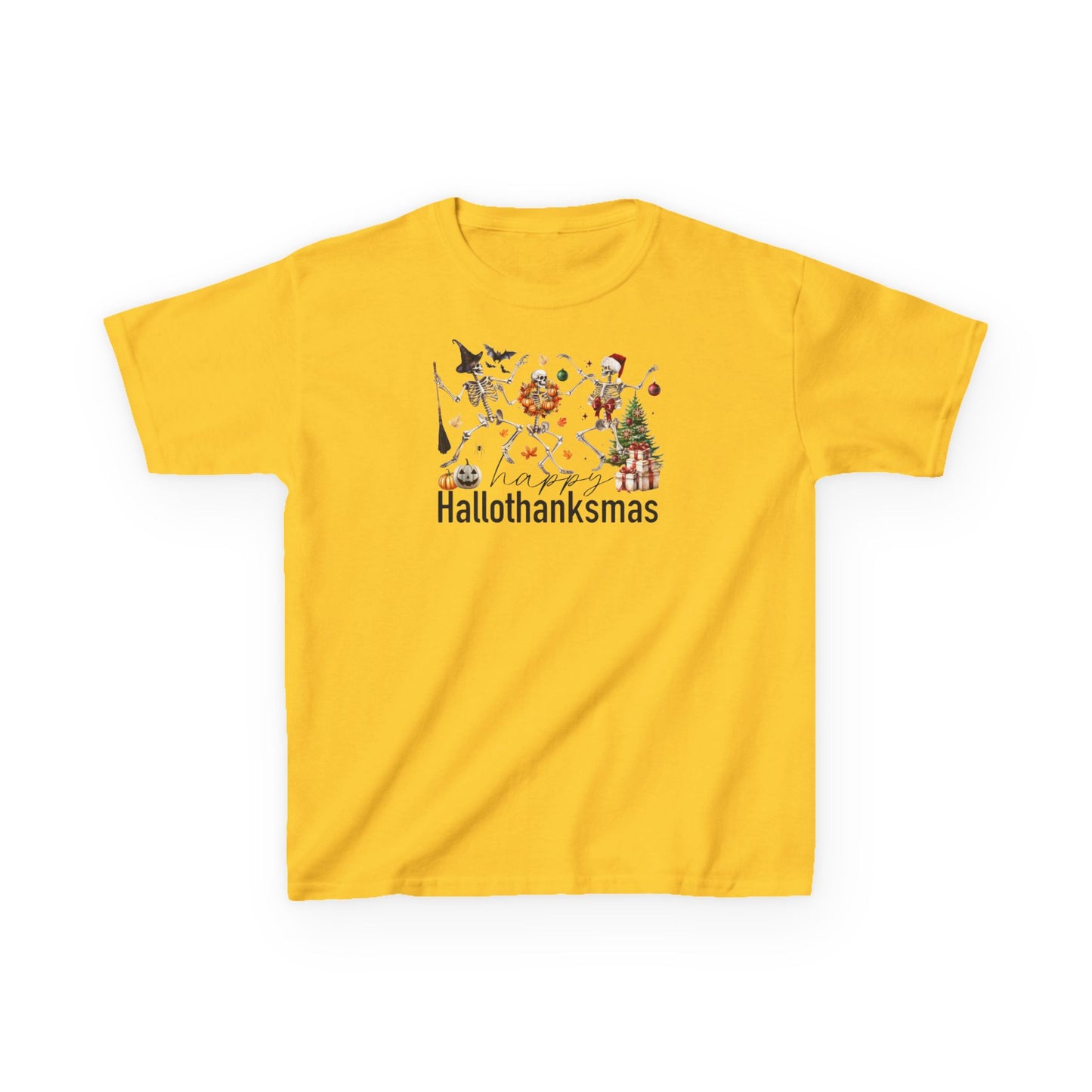 Happy Hallothanksmas Skeleton Kids Tee