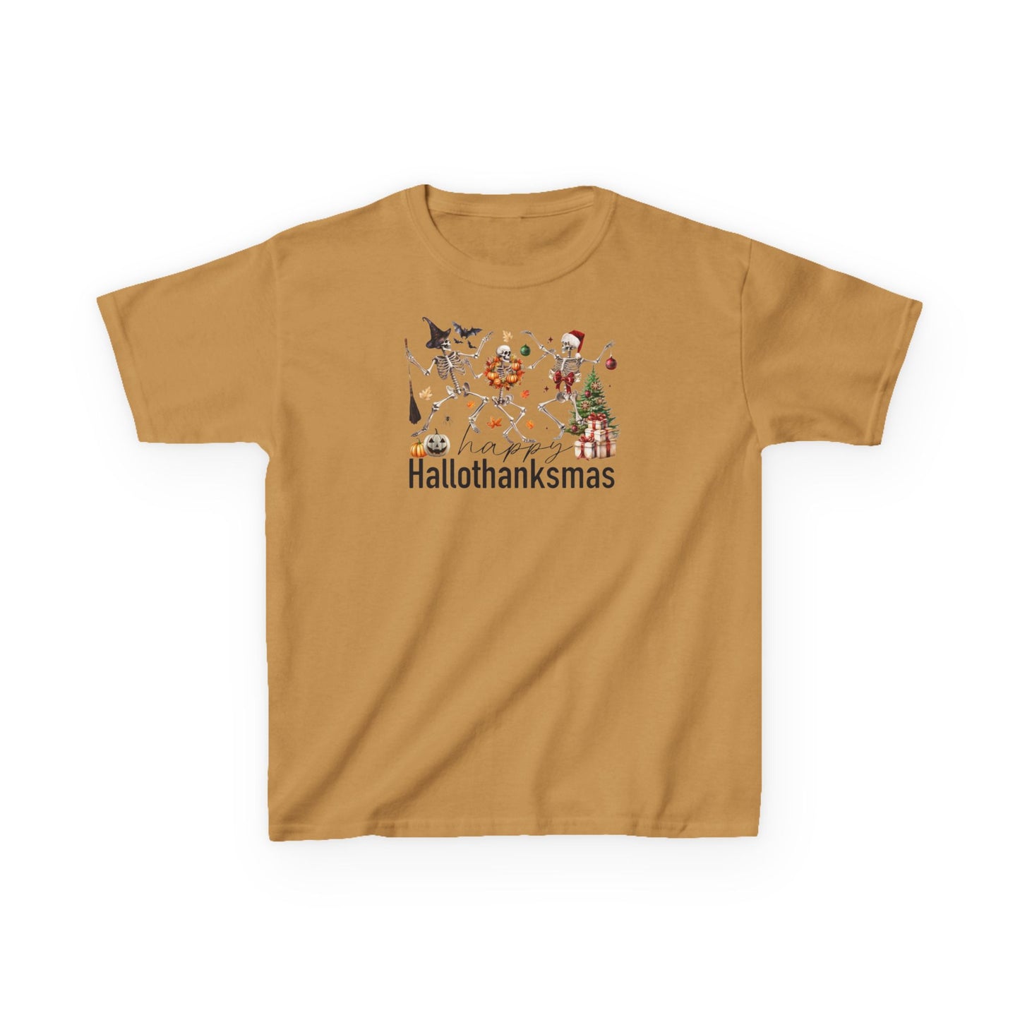 Happy Hallothanksmas Skeleton Kids Tee