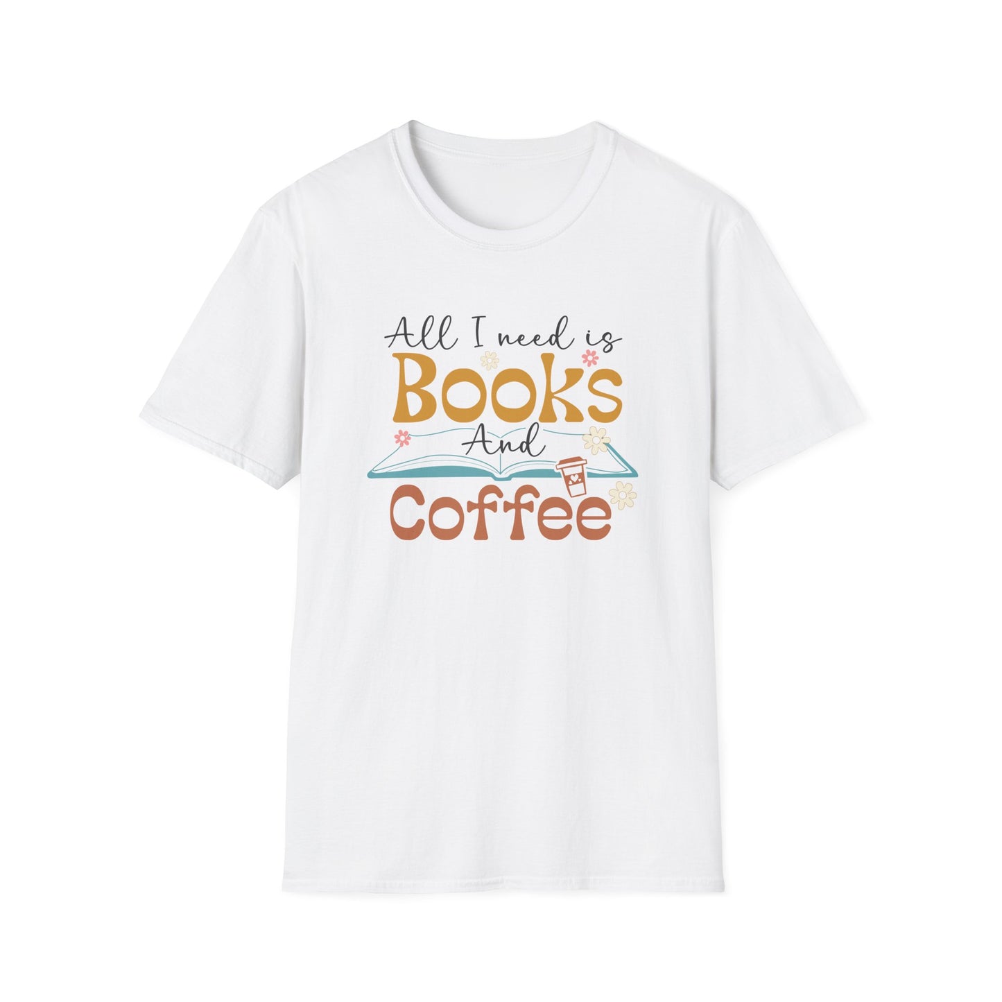 Books and Coffee Unisex Softstyle T-Shirt