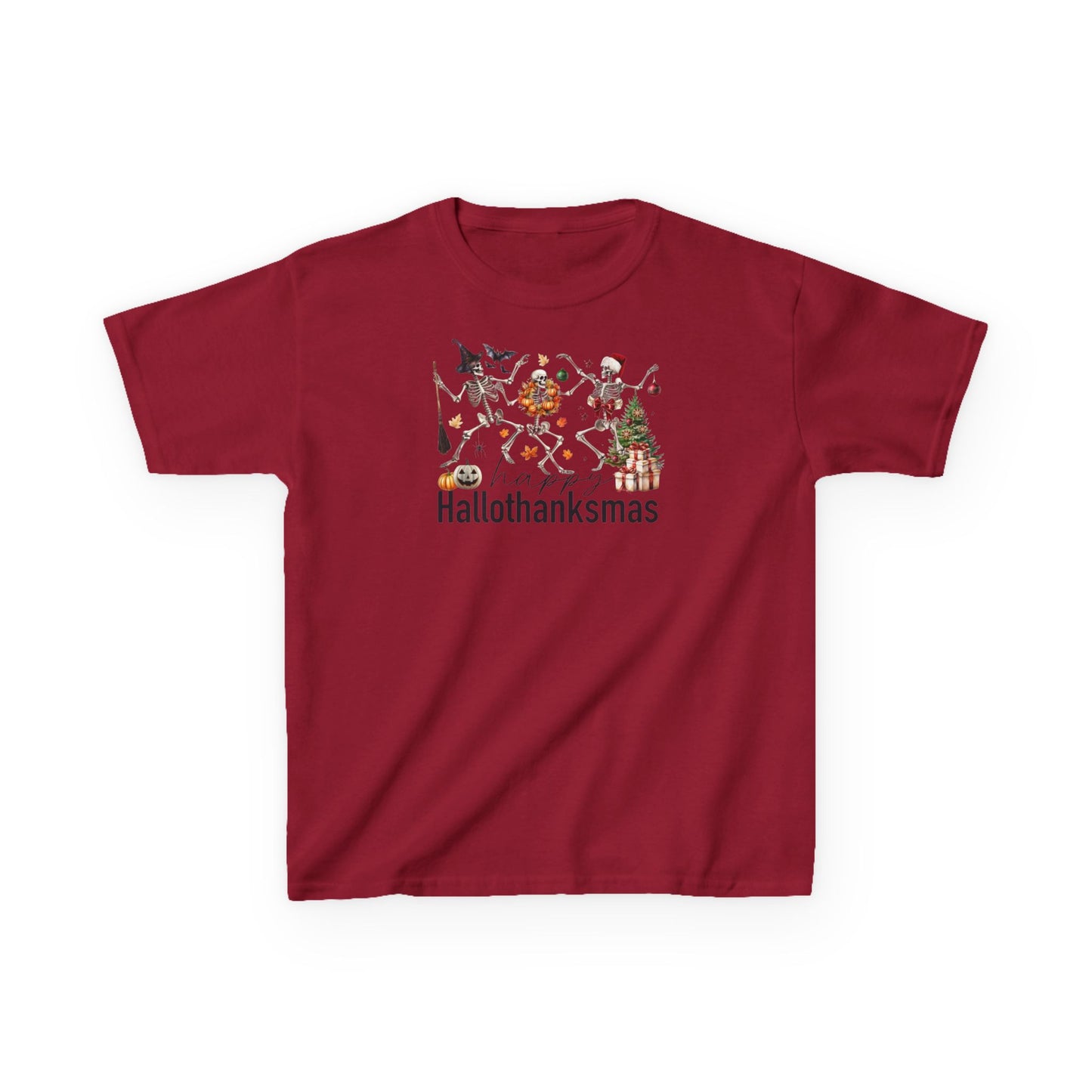 Happy Hallothanksmas Skeleton Kids Tee