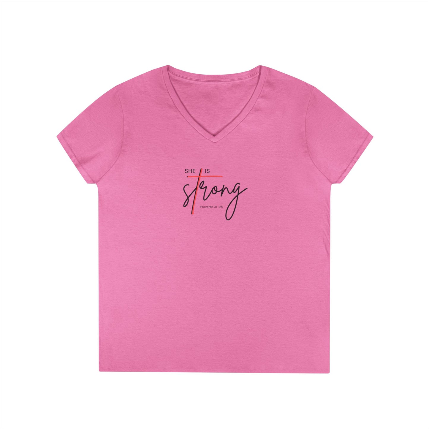 She is Strong V-Neck T-Shirt