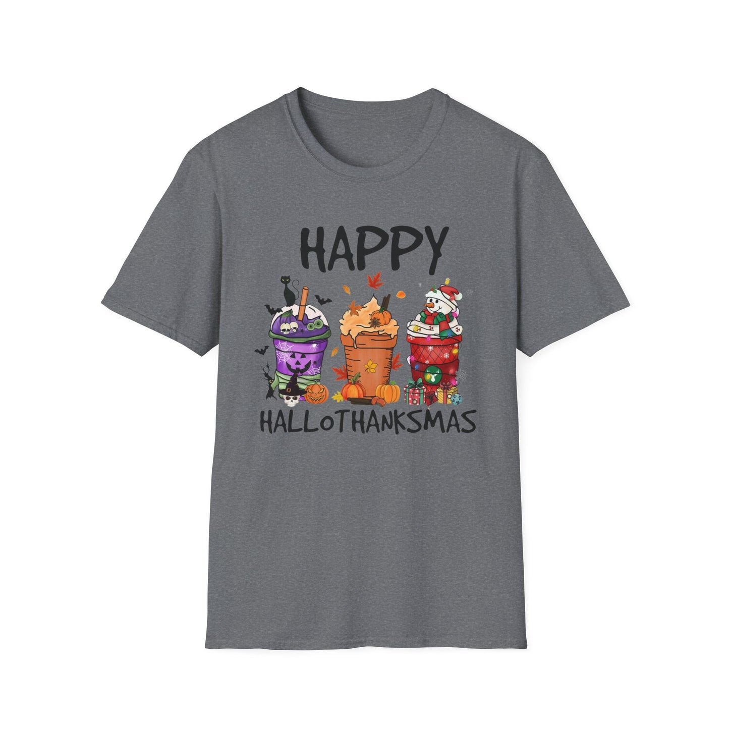 Happy Hallothanksmas Drinks Unisex Softstyle T-Shirt