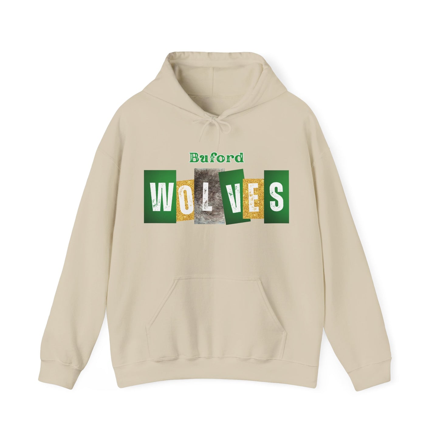 Buford Wolves Block Letters Hoodie